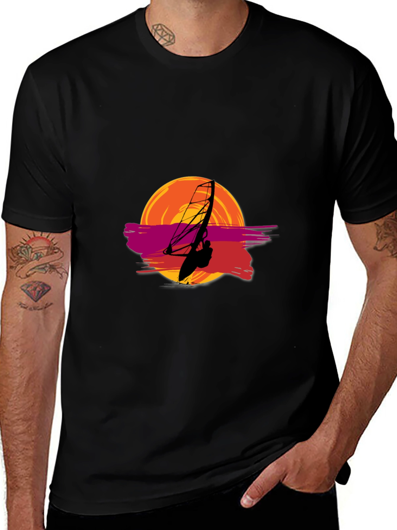 Sunset Windsurfer Graphic Tee