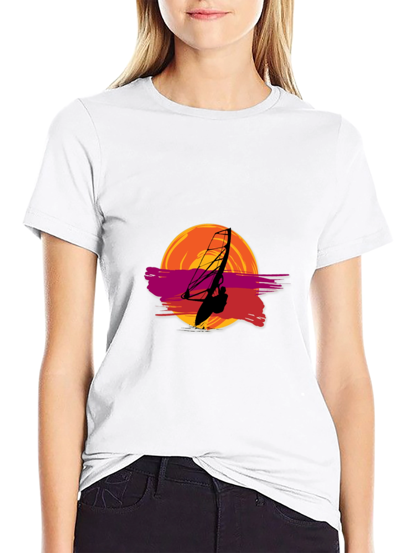 Sunset Windsurfer Graphic Tee