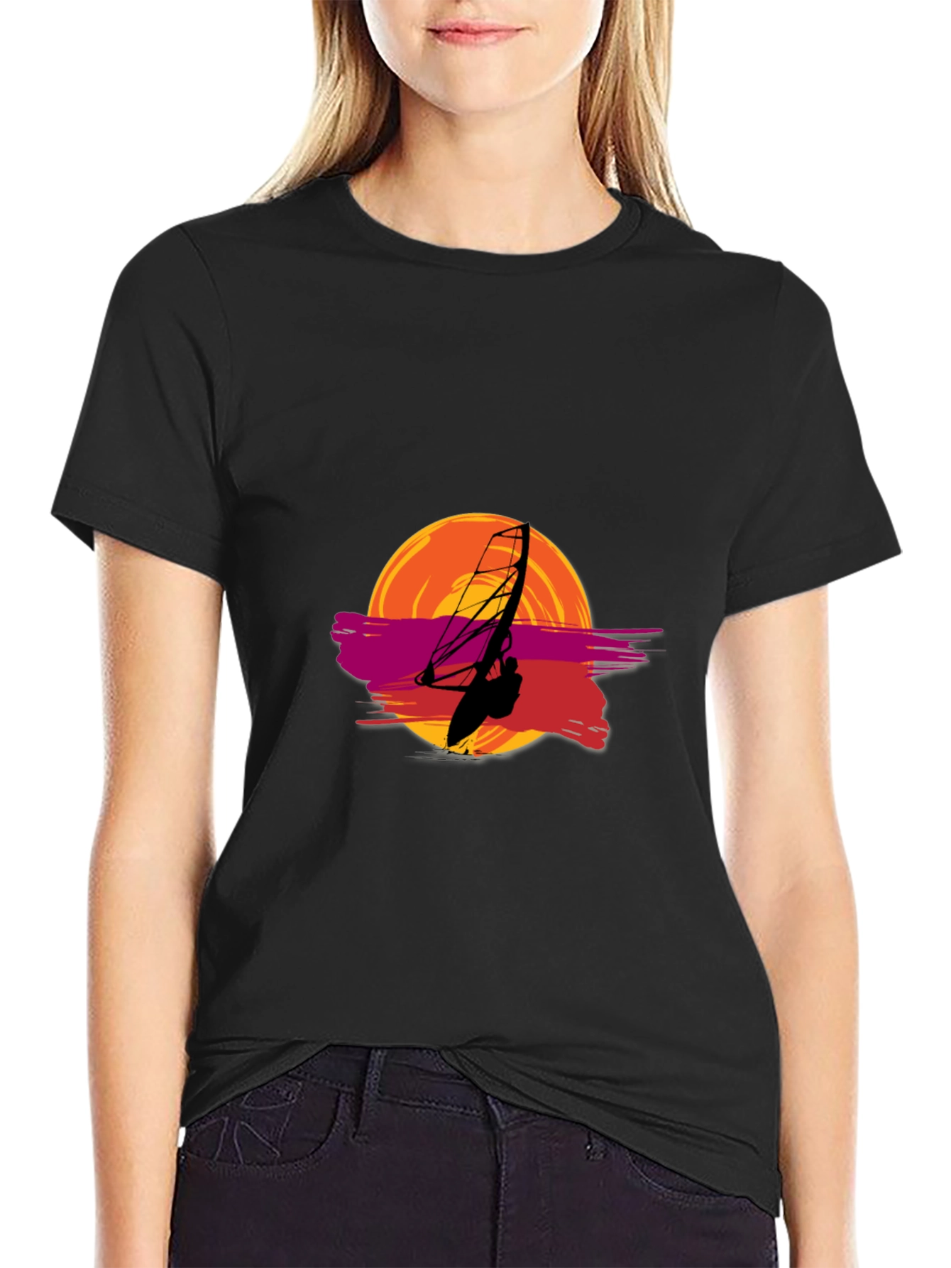Sunset Windsurfer Graphic Tee