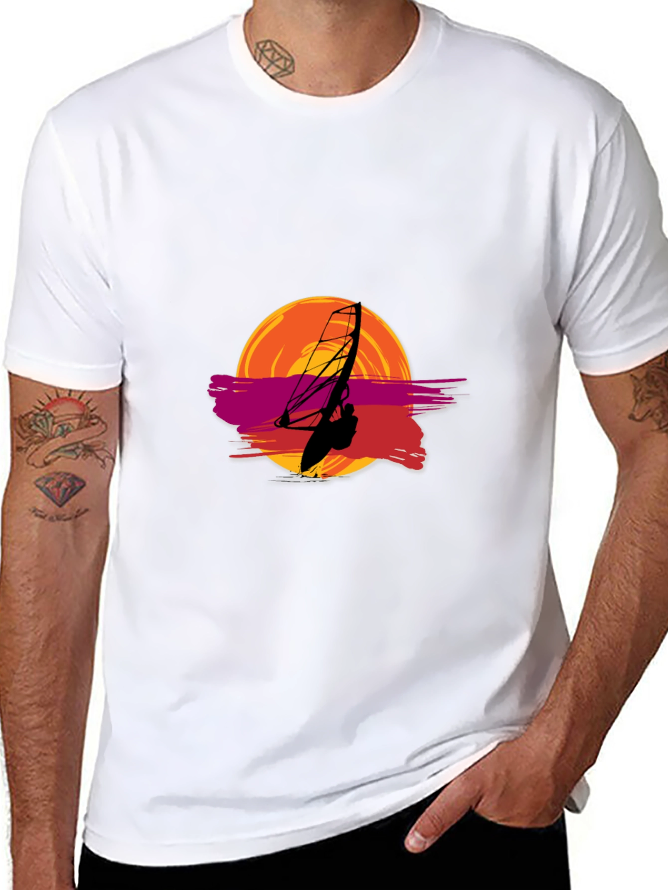 Sunset Windsurfer Graphic Tee