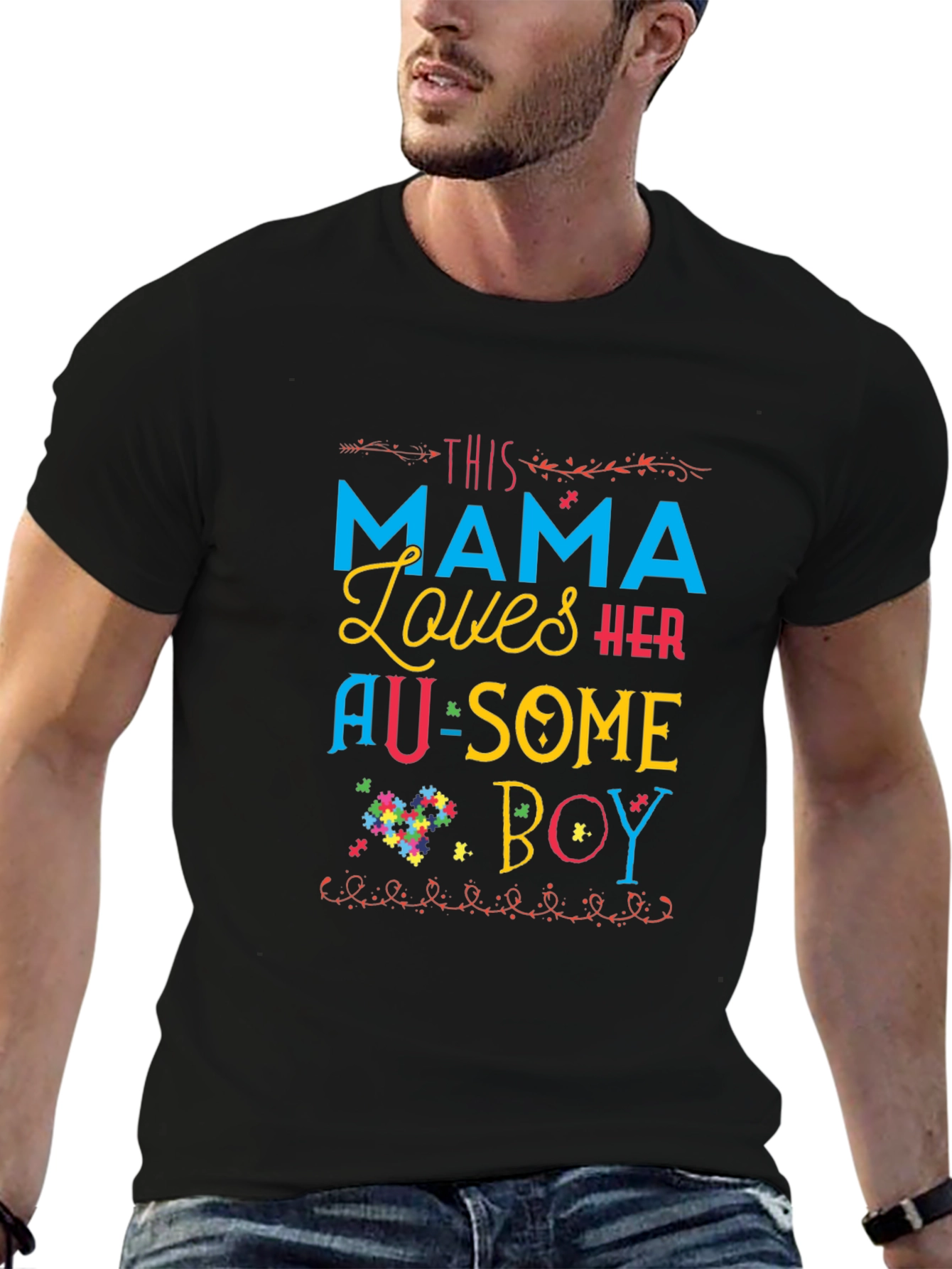 This Mama Loves Her Au-Some Boy Autism Awareness T-Shirt