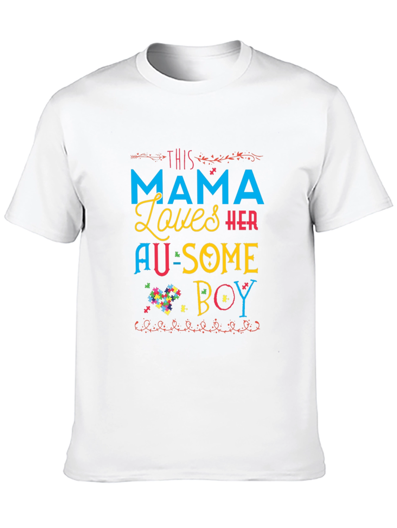 This Mama Loves Her Au-Some Boy Autism Awareness T-Shirt