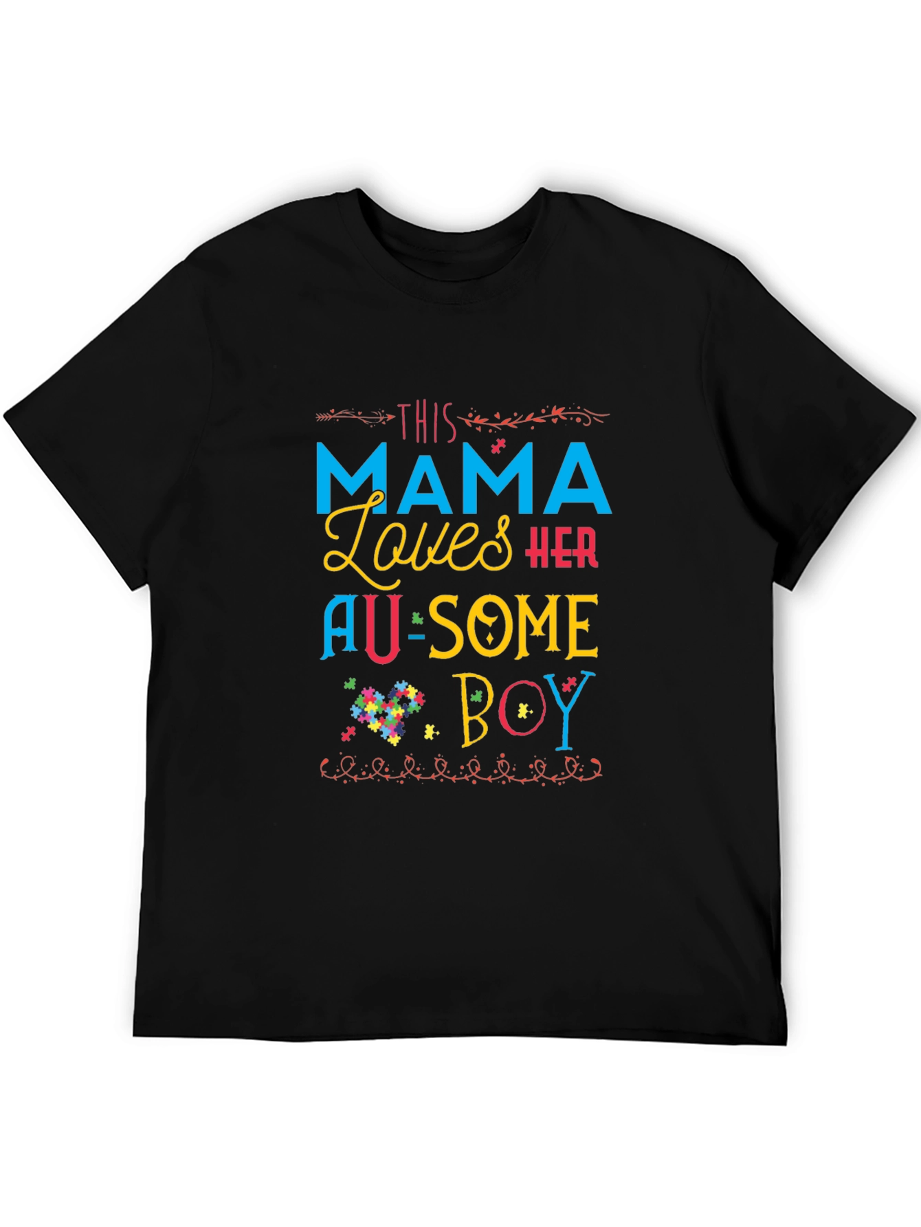 This Mama Loves Her Au-Some Boy Autism Awareness T-Shirt