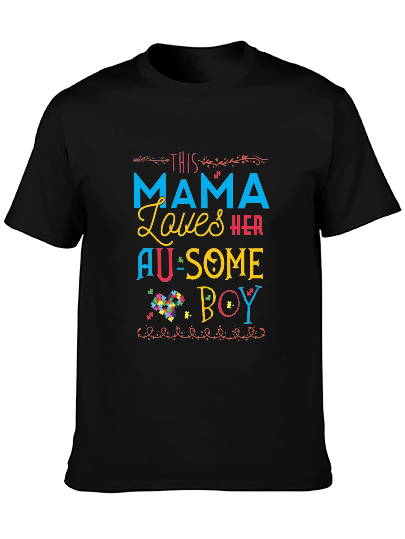 This Mama Loves Her Au-Some Boy Autism Awareness T-Shirt