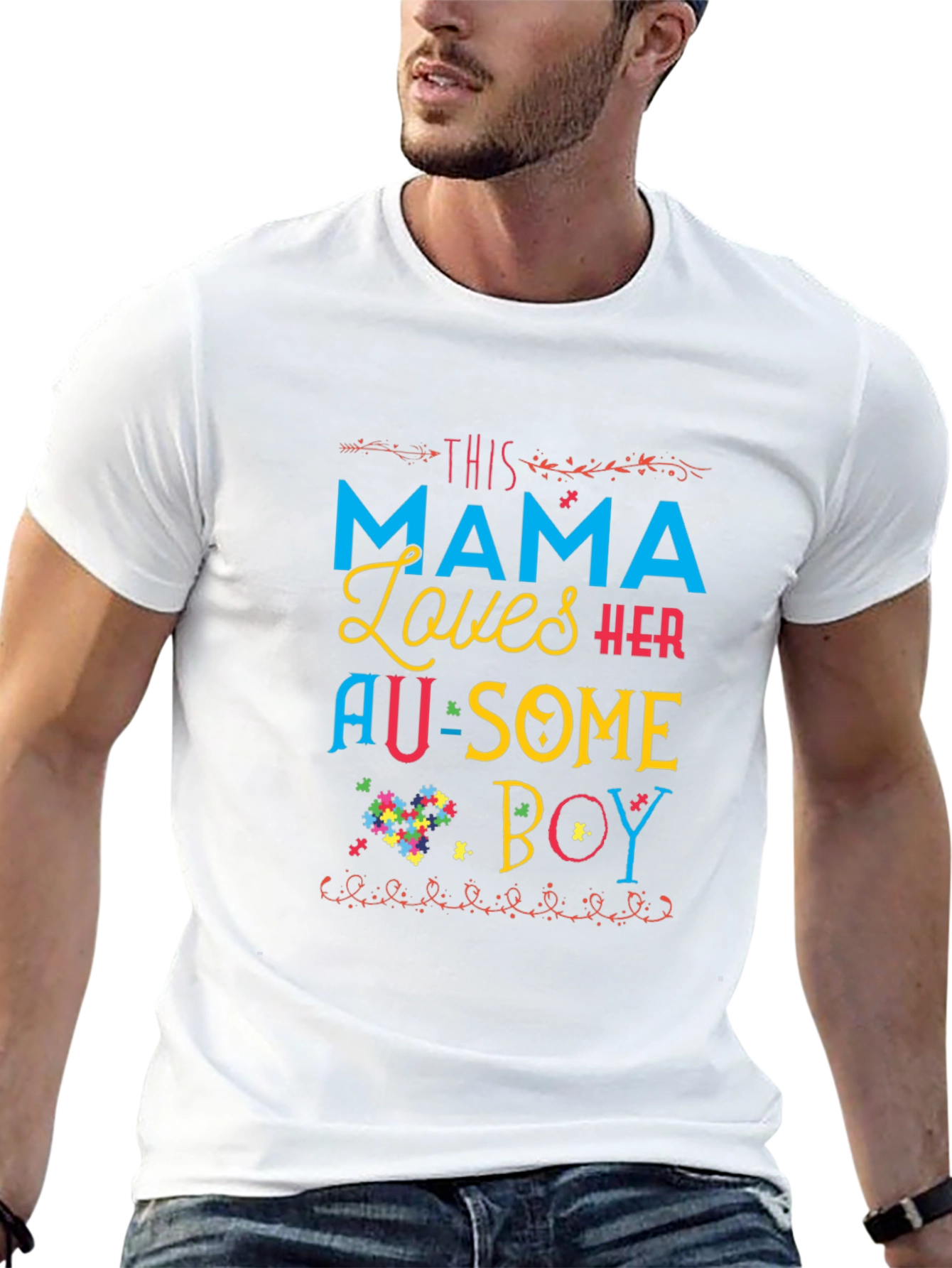 This Mama Loves Her Au-Some Boy Autism Awareness T-Shirt