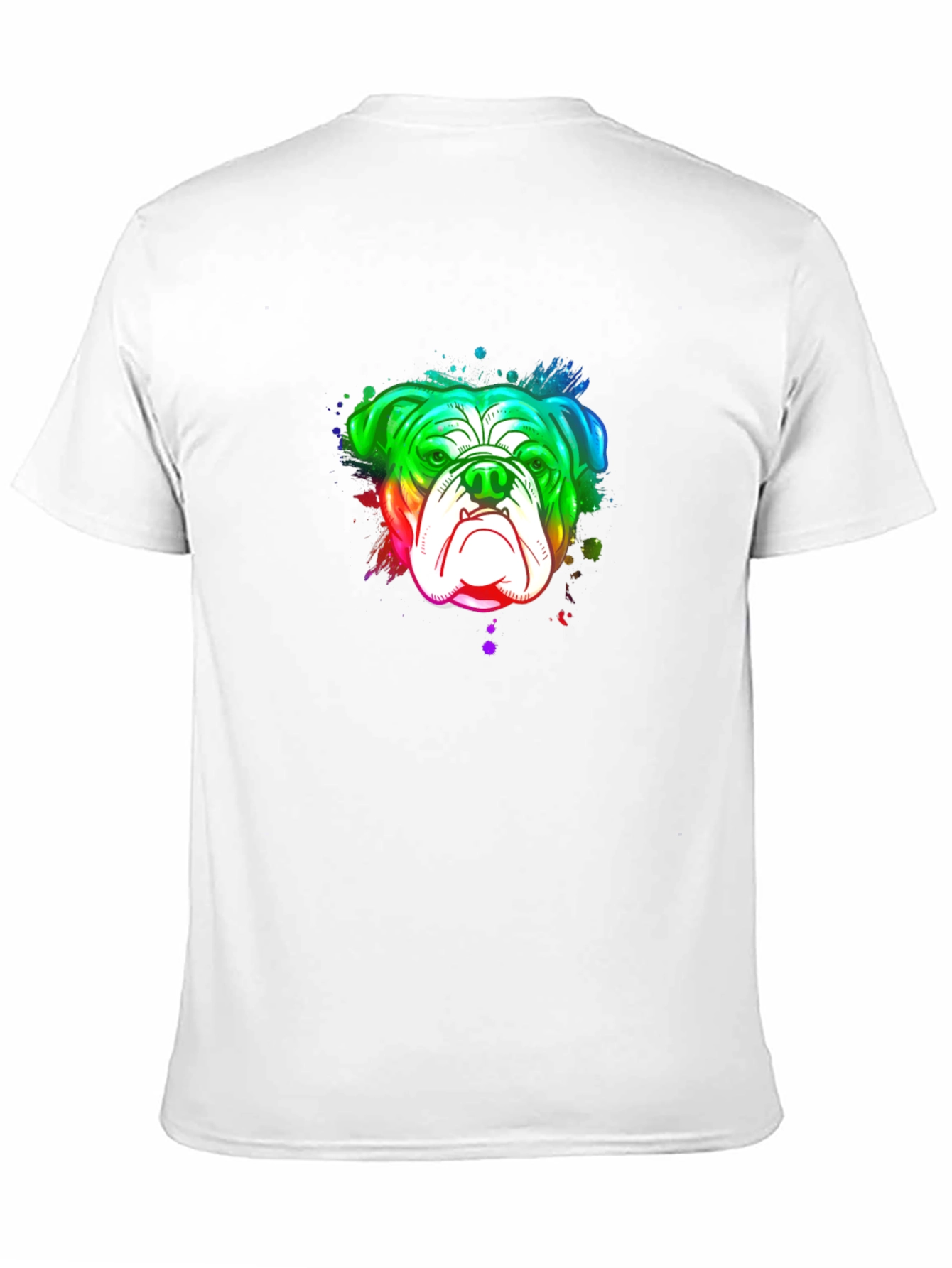 Rainbow Bulldog Graphic Black T-Shirt