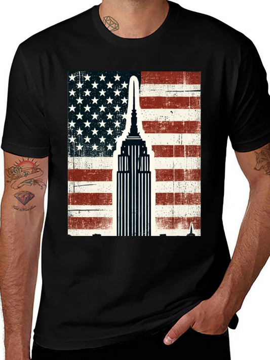 USA Flag Empire State Building T-Shirt