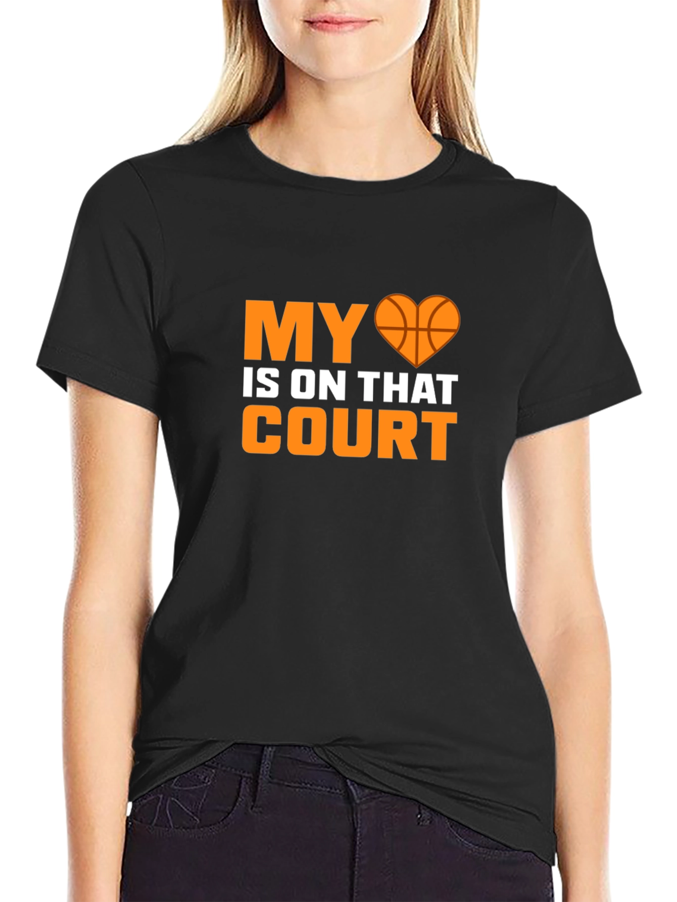 Basketball Heart Court Graphic Tee