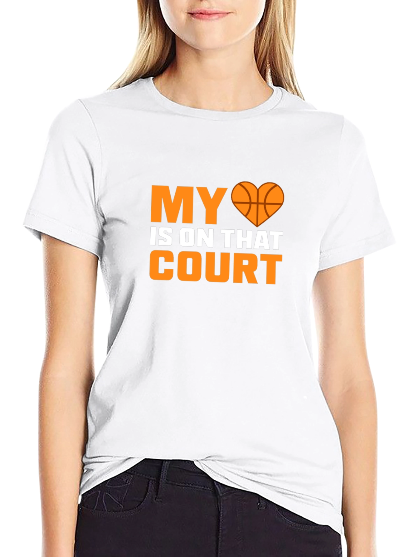 Basketball Heart Court Graphic Tee