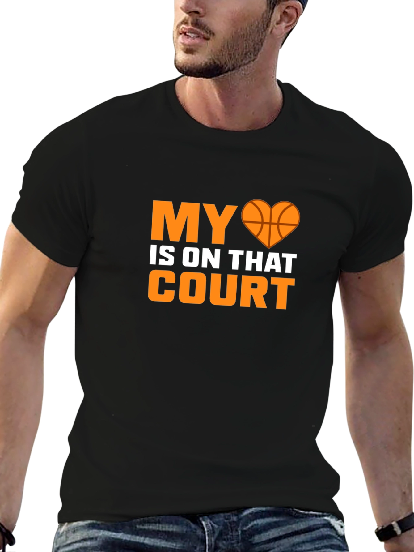 Basketball Heart Court Graphic Tee