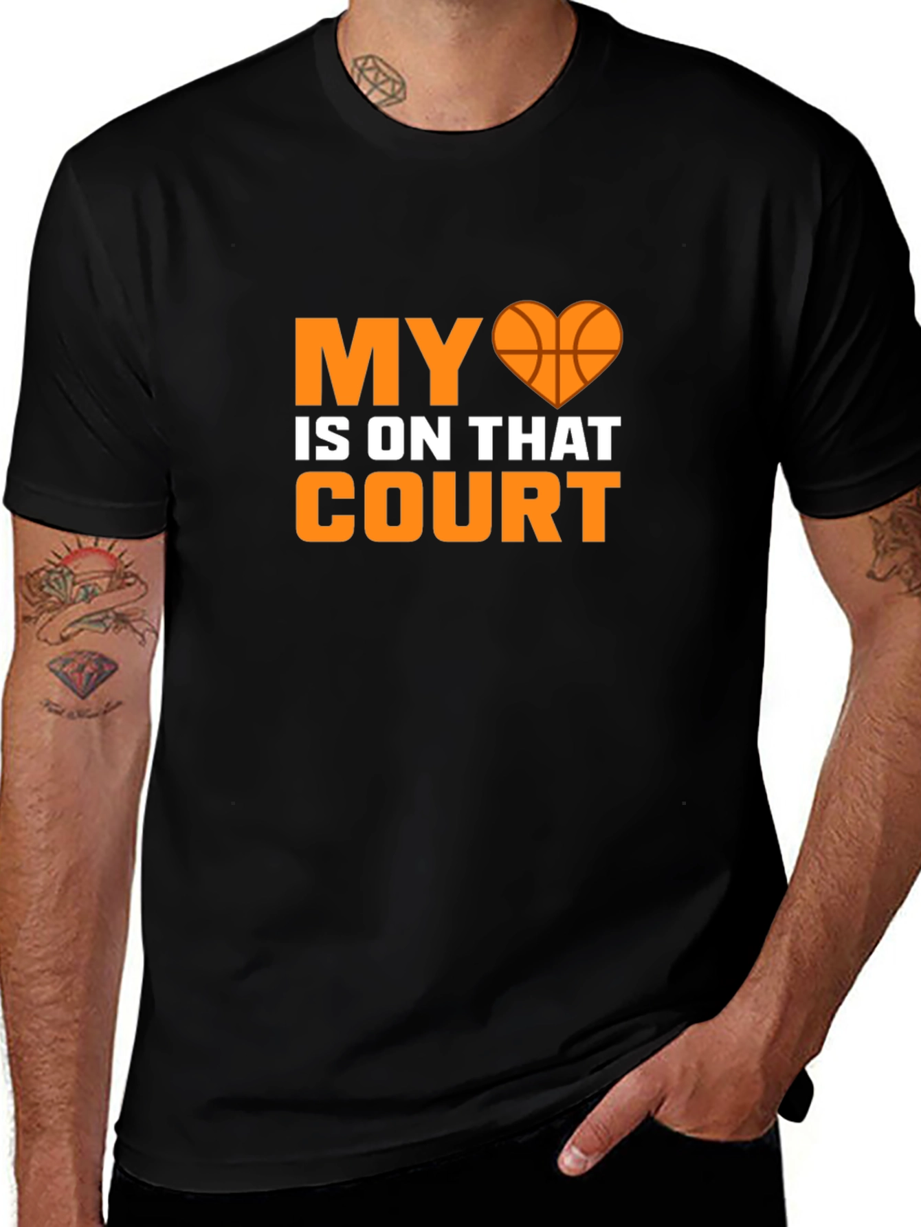 Basketball Heart Court Graphic Tee