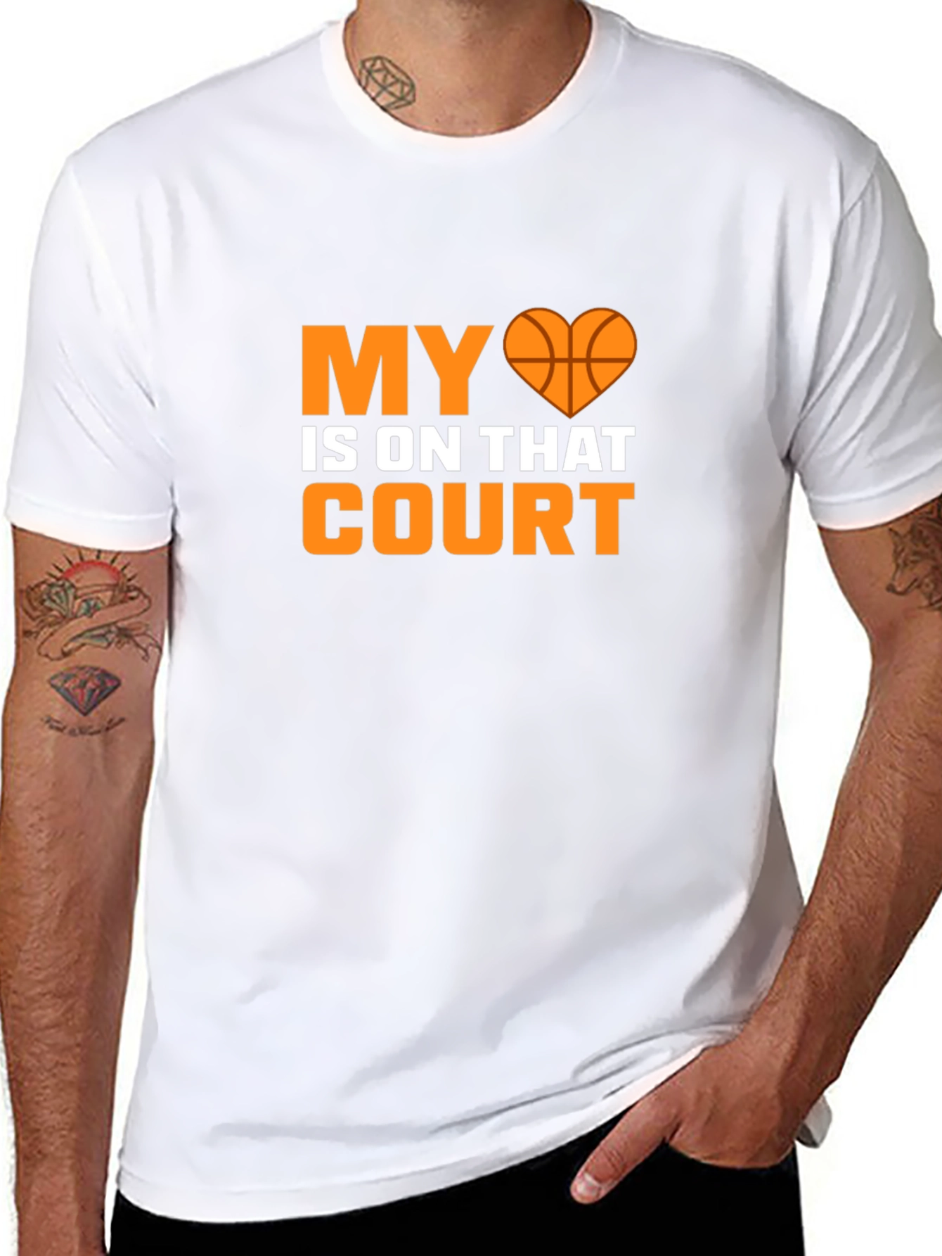Basketball Heart Court Graphic Tee