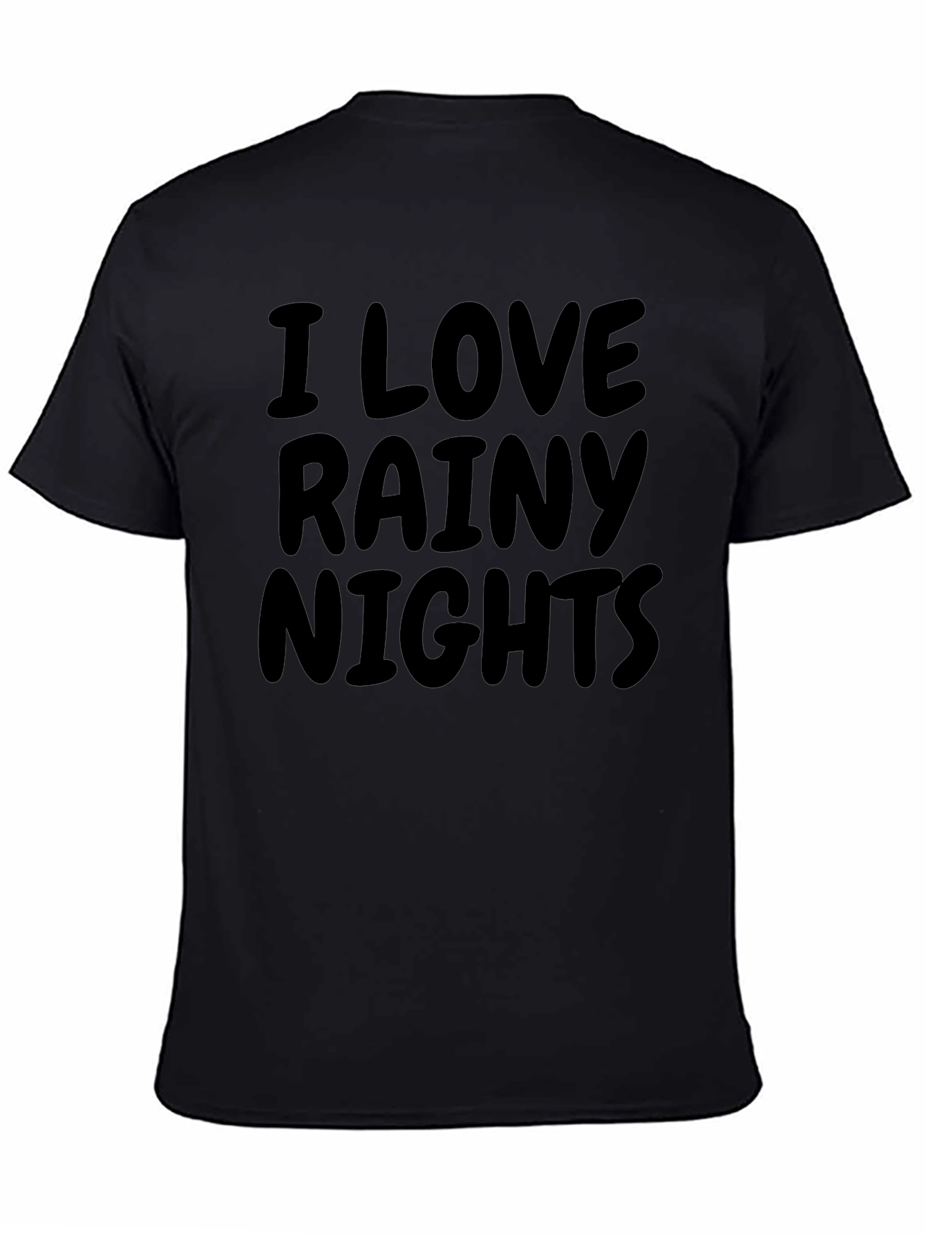 I Love Rainy Nights Graphic Tee - Black