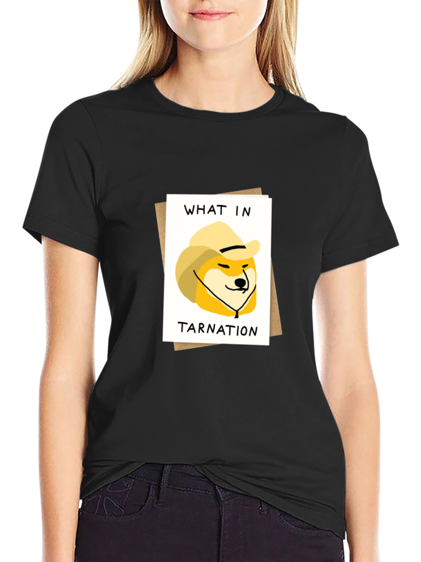 What in Tarnation Doge Meme Black T-Shirt