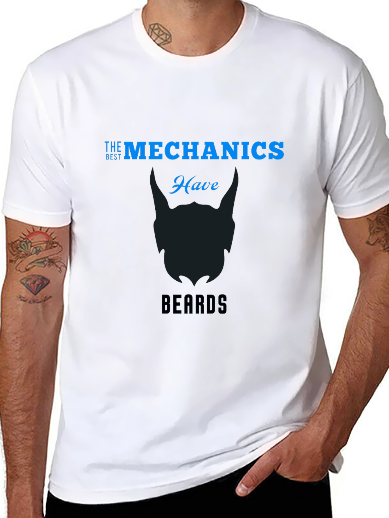 Mechanics with Beards Black T-Shirt