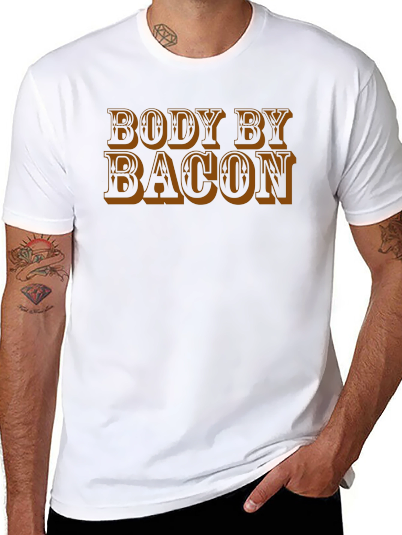 Body By Bacon T-Shirt - Funny Foodie Tee
