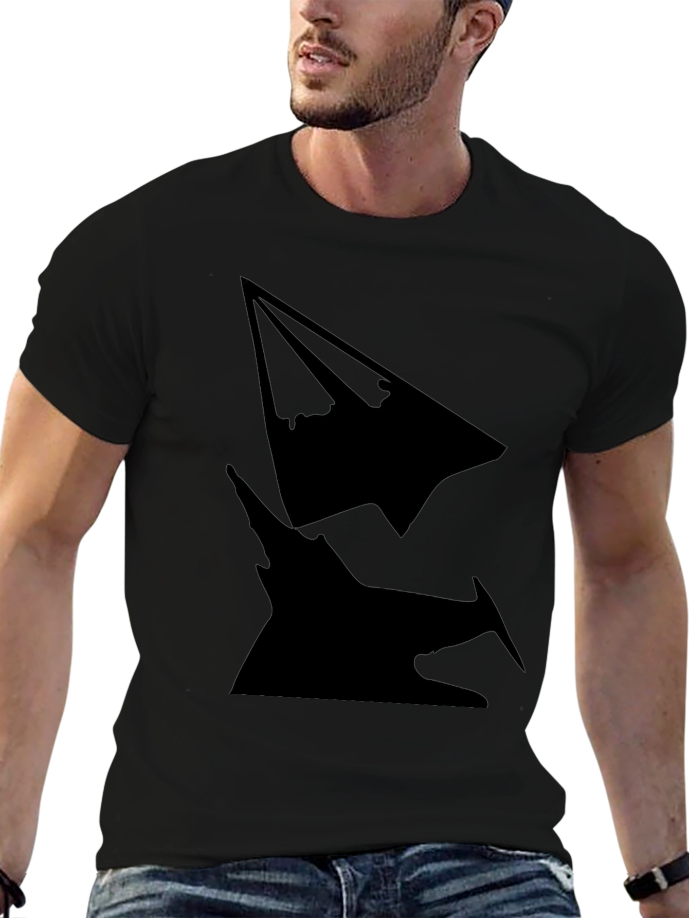 Silhouette Graphic Tee - Modern Mens Black T-Shirt