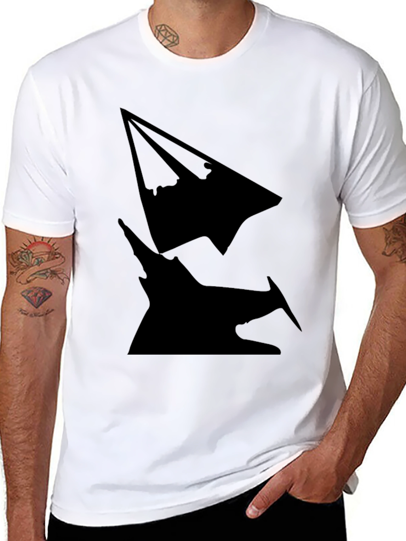 Silhouette Graphic Tee - Modern Mens Black T-Shirt