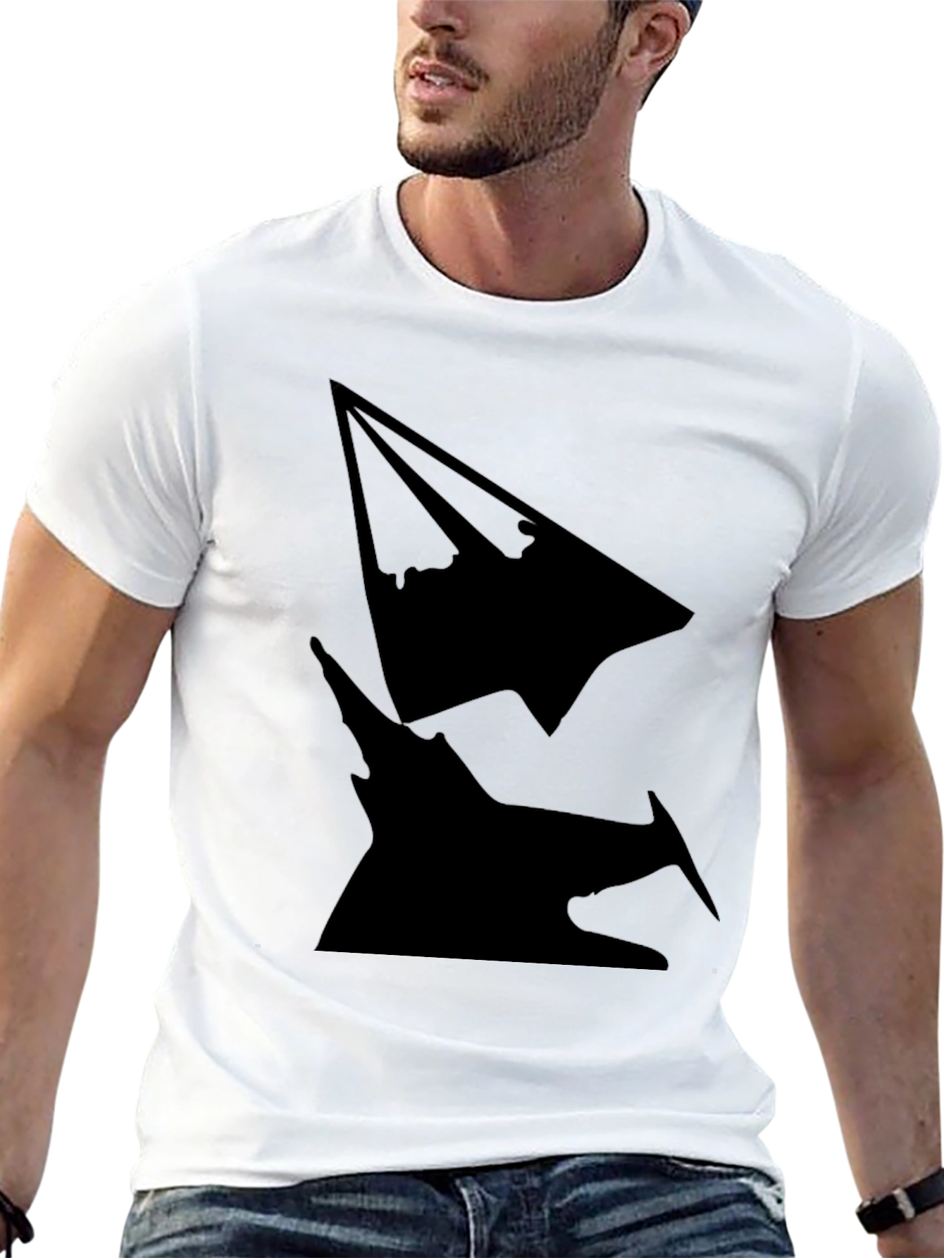 Silhouette Graphic Tee - Modern Mens Black T-Shirt