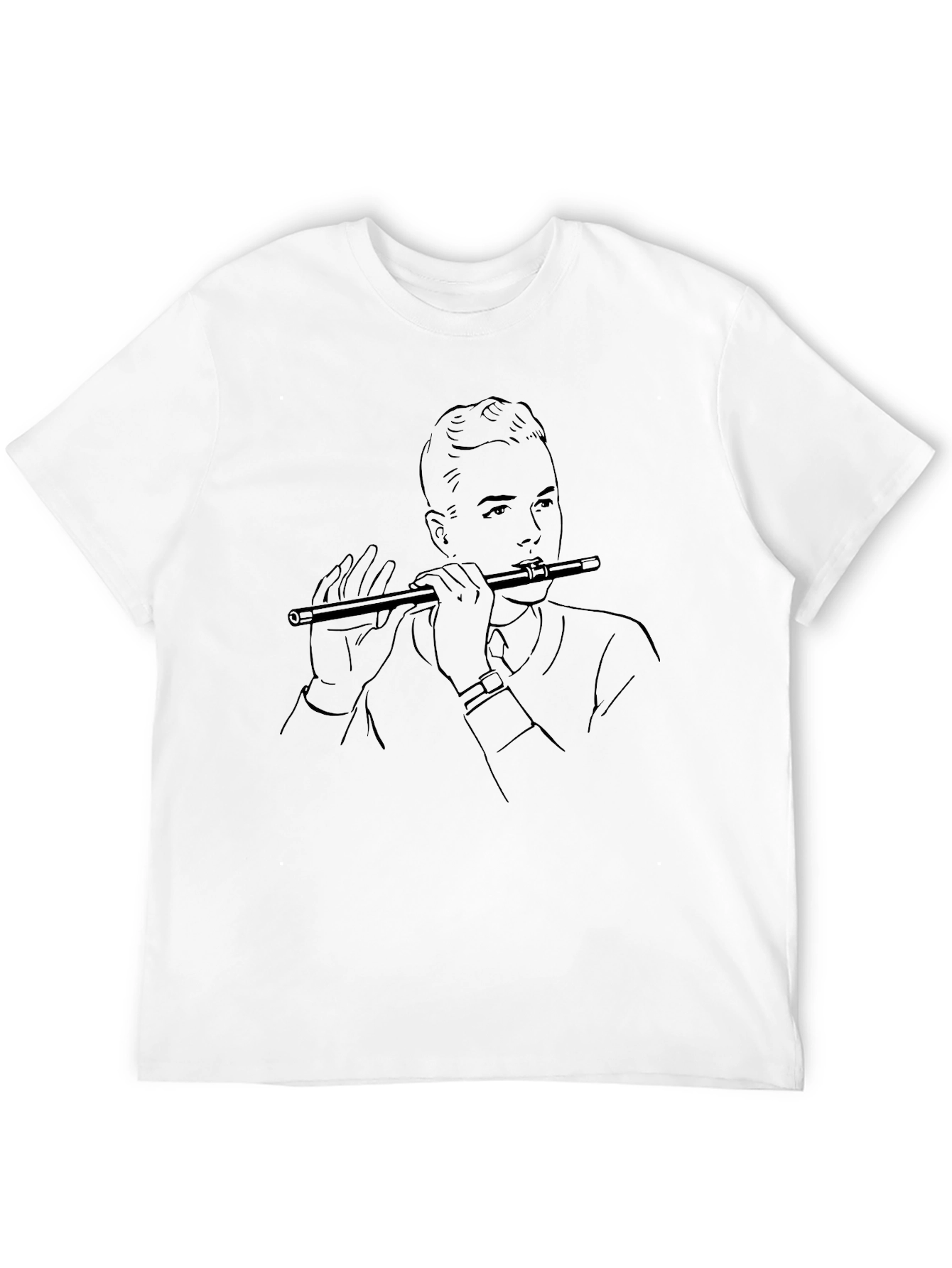 Flute Player Graphic Tee - Black T-Shirt
