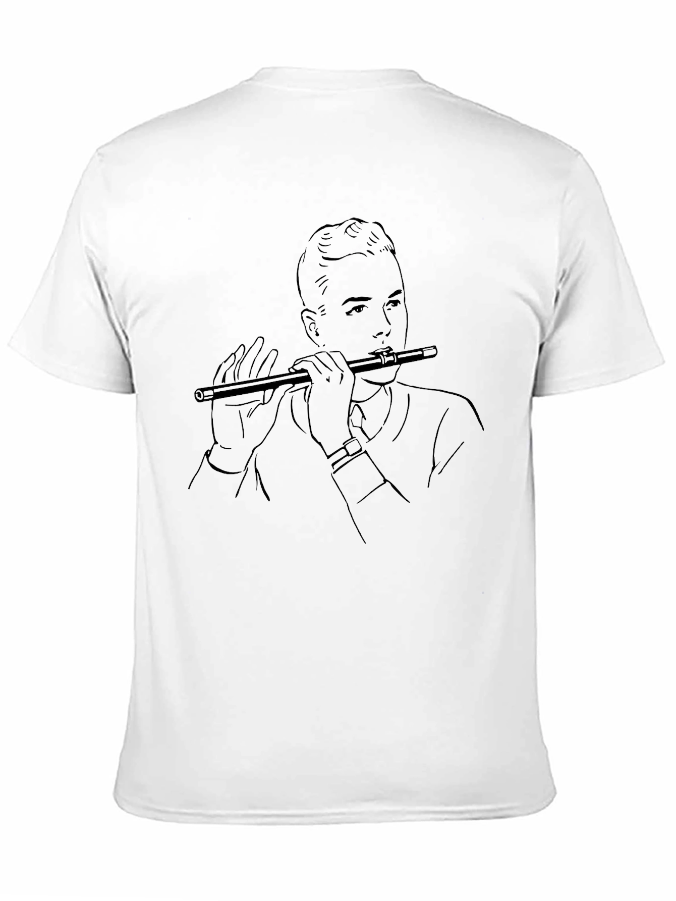 Flute Player Graphic Tee - Black T-Shirt