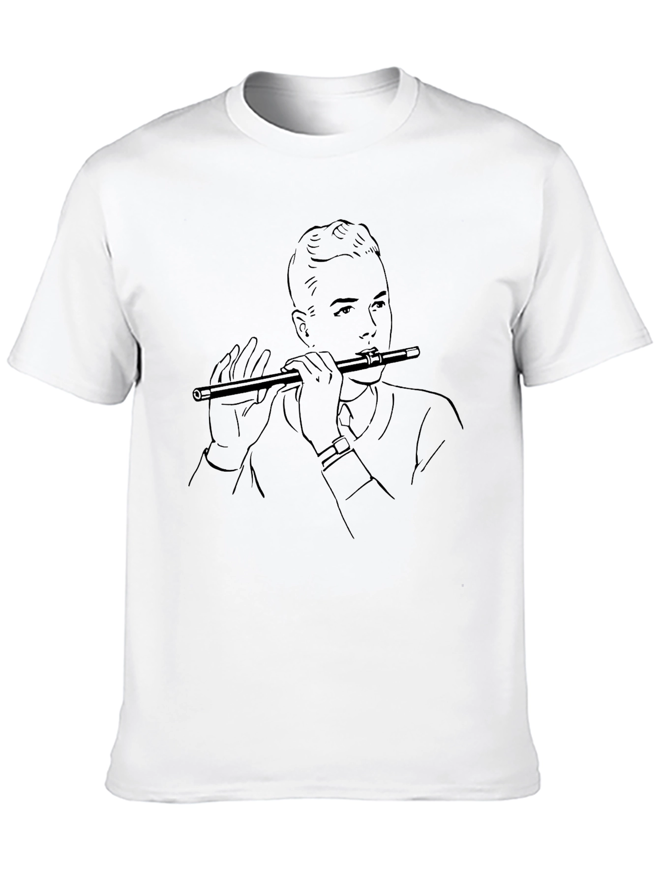 Flute Player Graphic Tee - Black T-Shirt