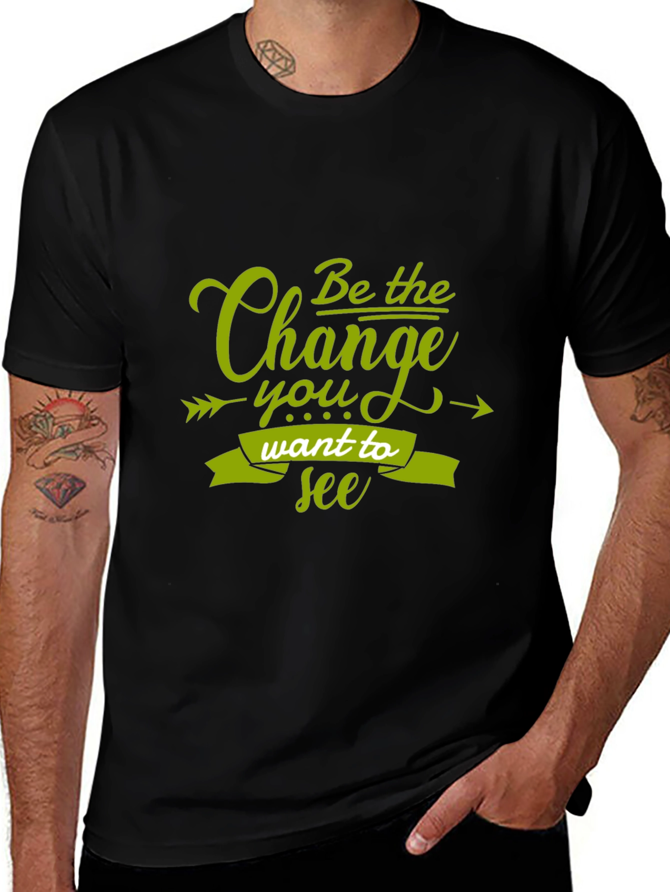 Be the Change Black Graphic Tee