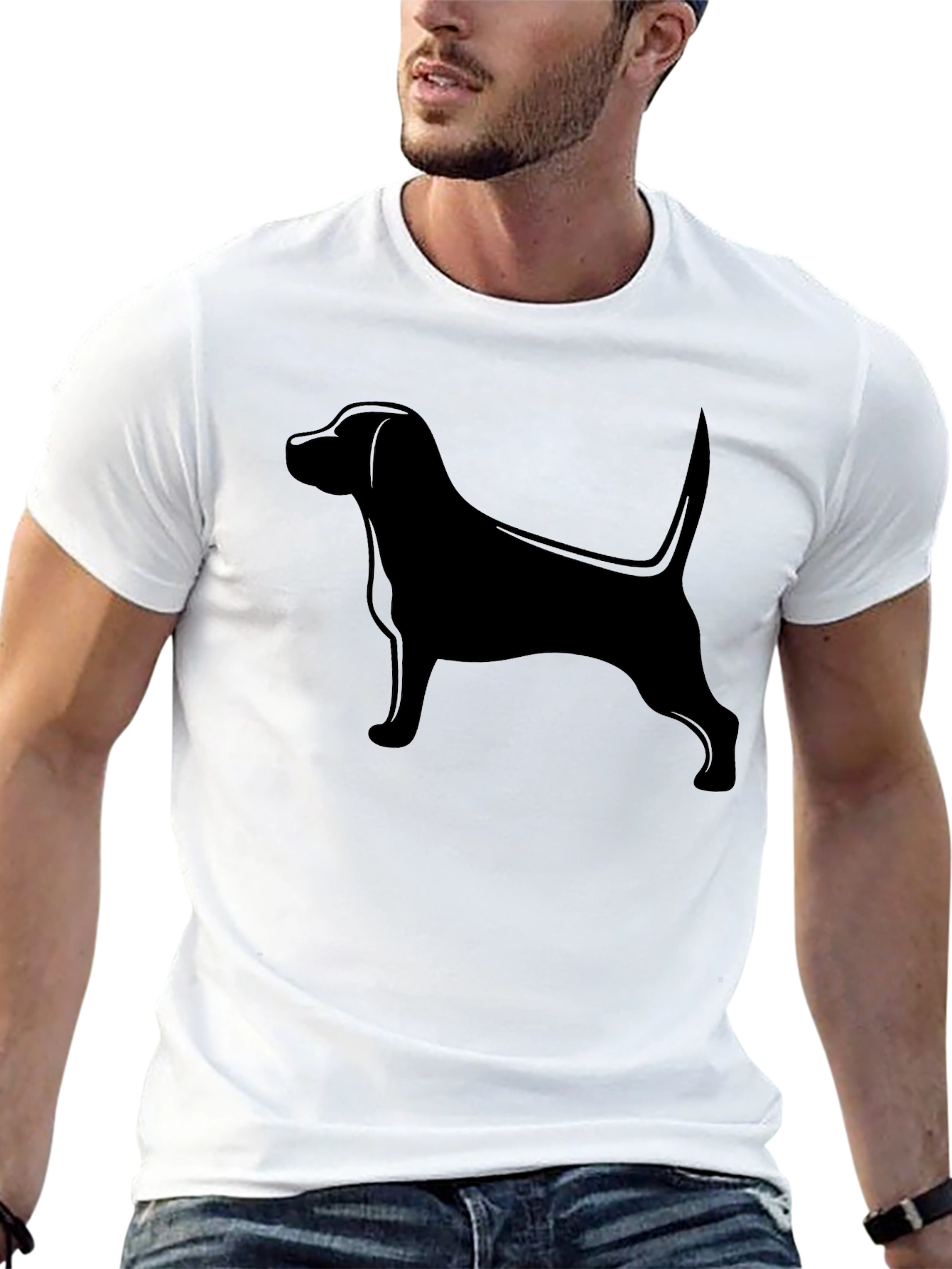 Black Dog Silhouette T-Shirt - Unisex
