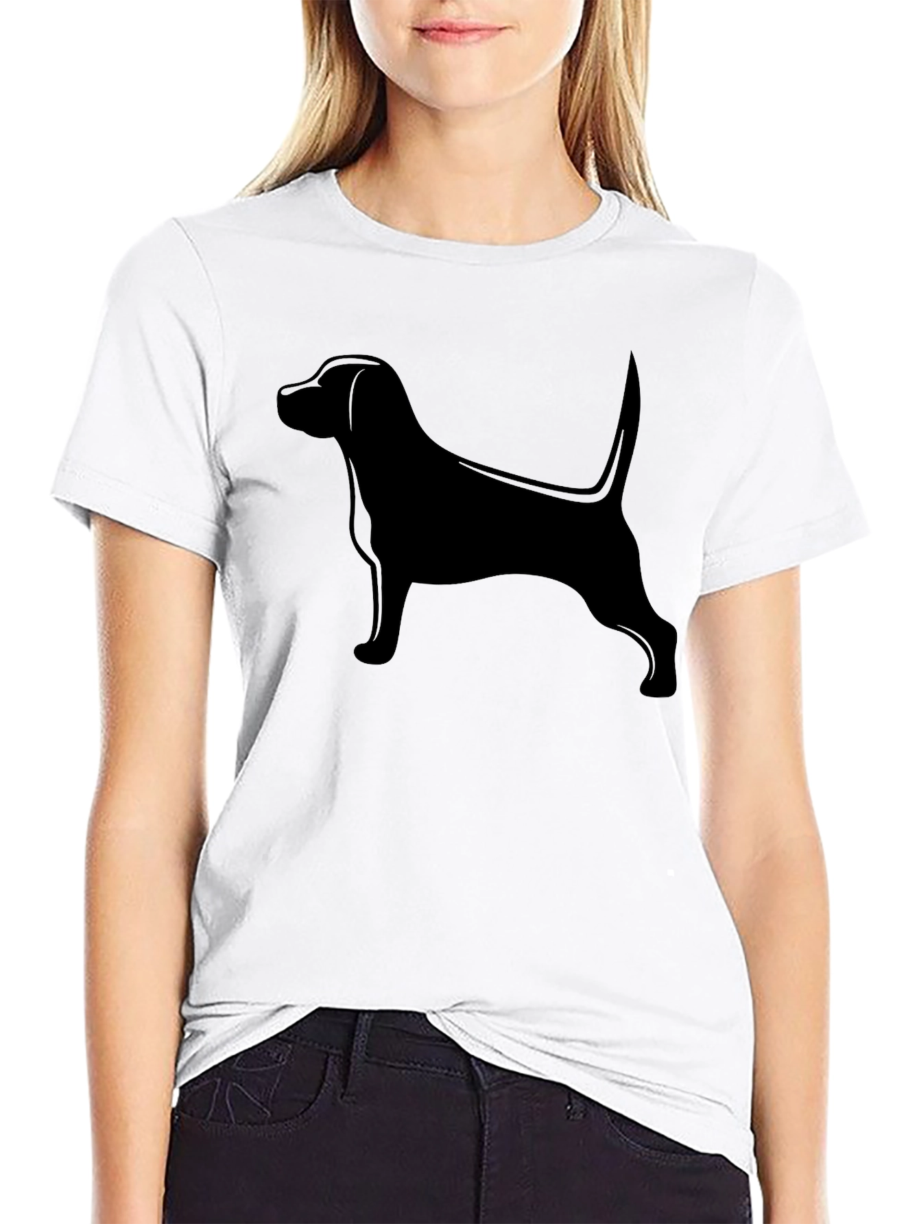 Black Dog Silhouette T-Shirt - Unisex