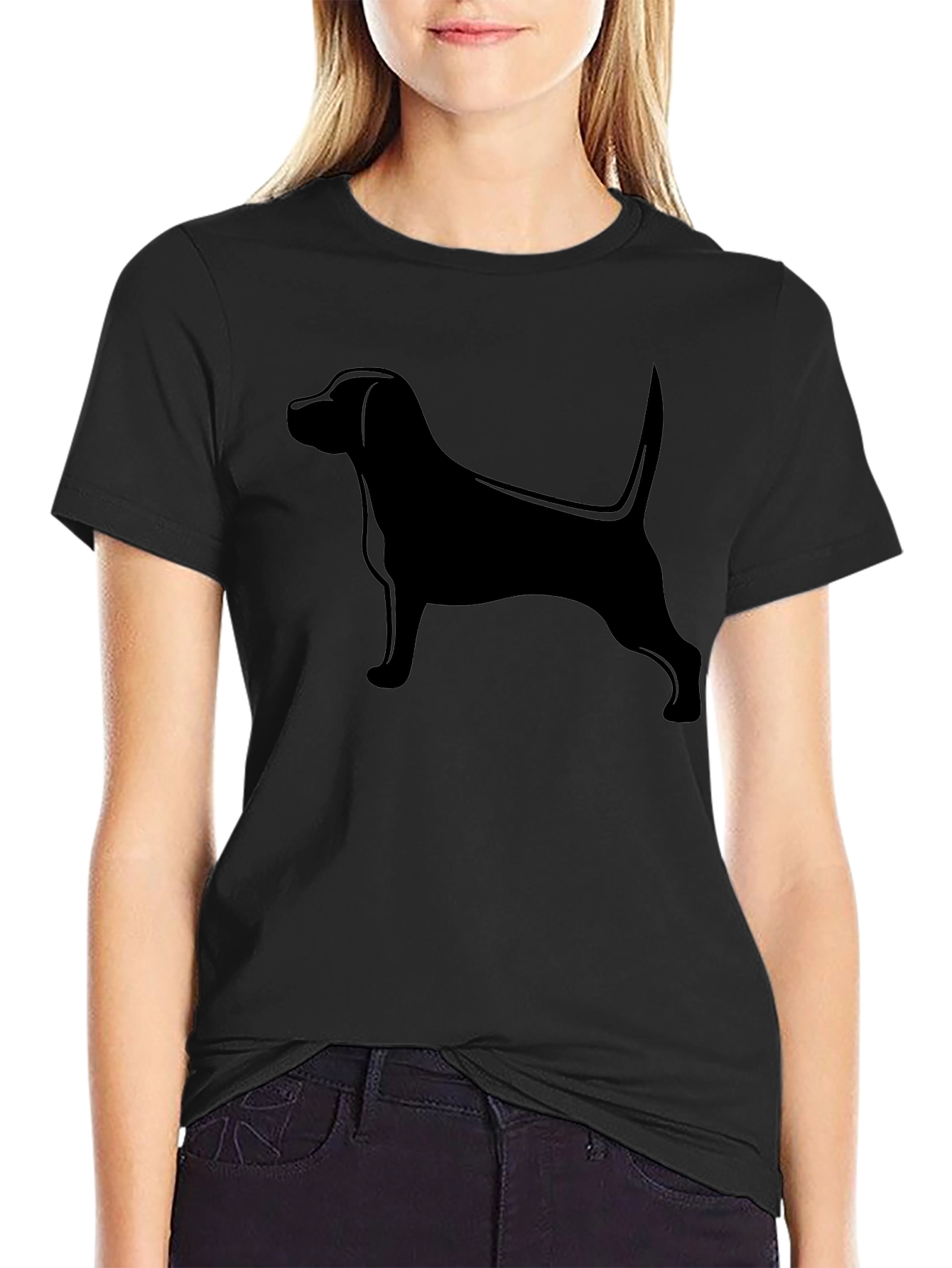 Black Dog Silhouette T-Shirt - Unisex