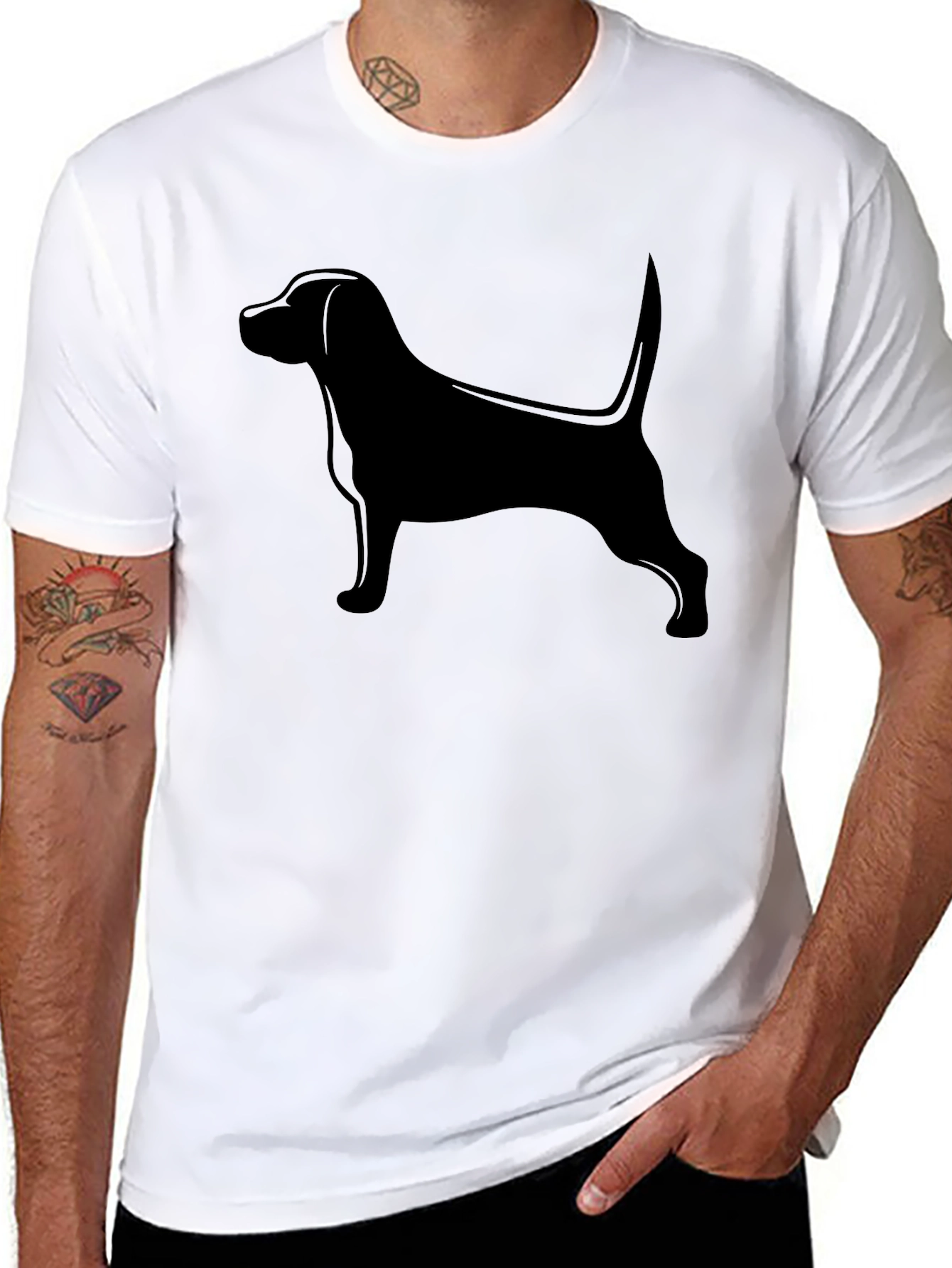 Black Dog Silhouette T-Shirt - Unisex