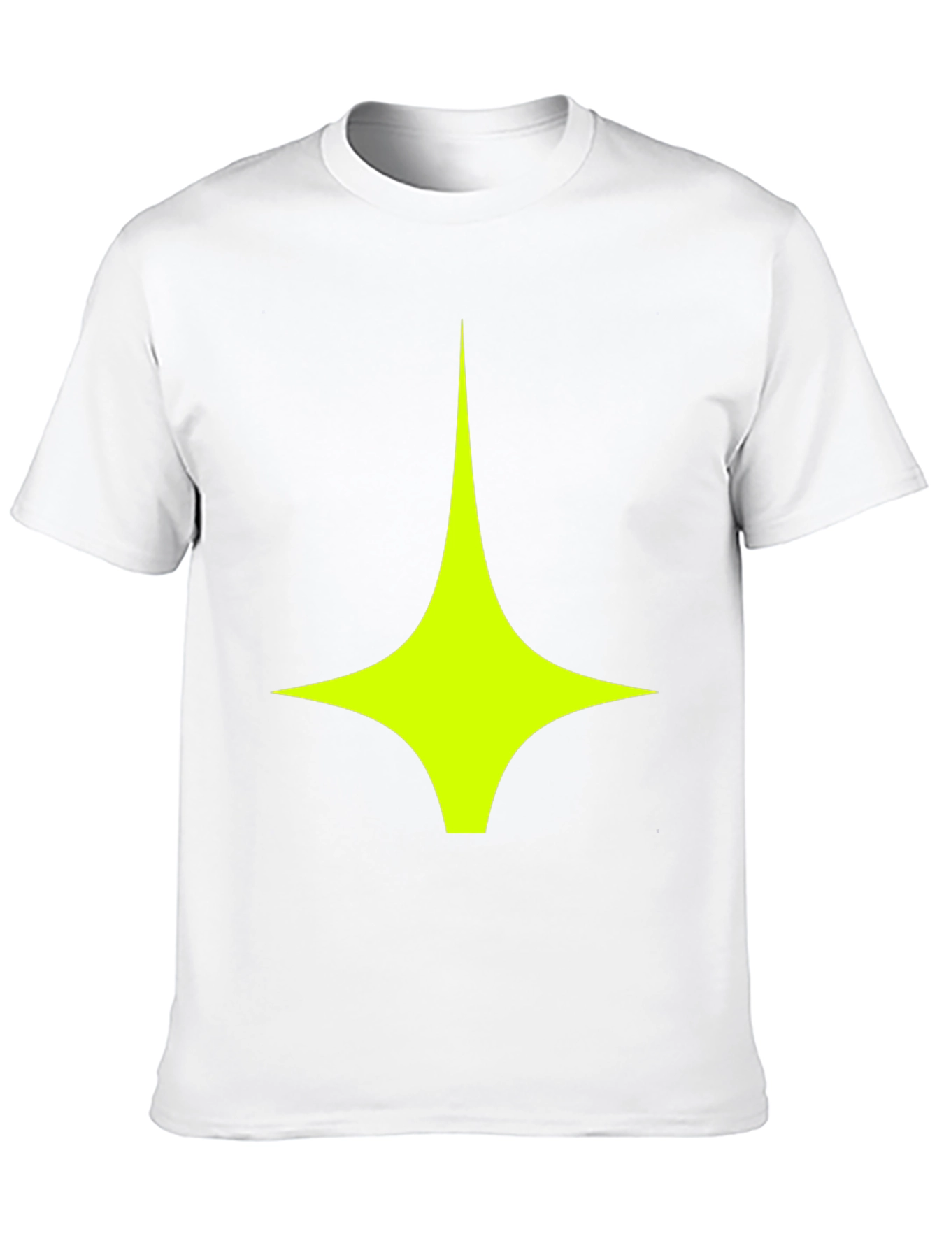 Modern Graphic Tee: Black Shirt with Geometric Star Design