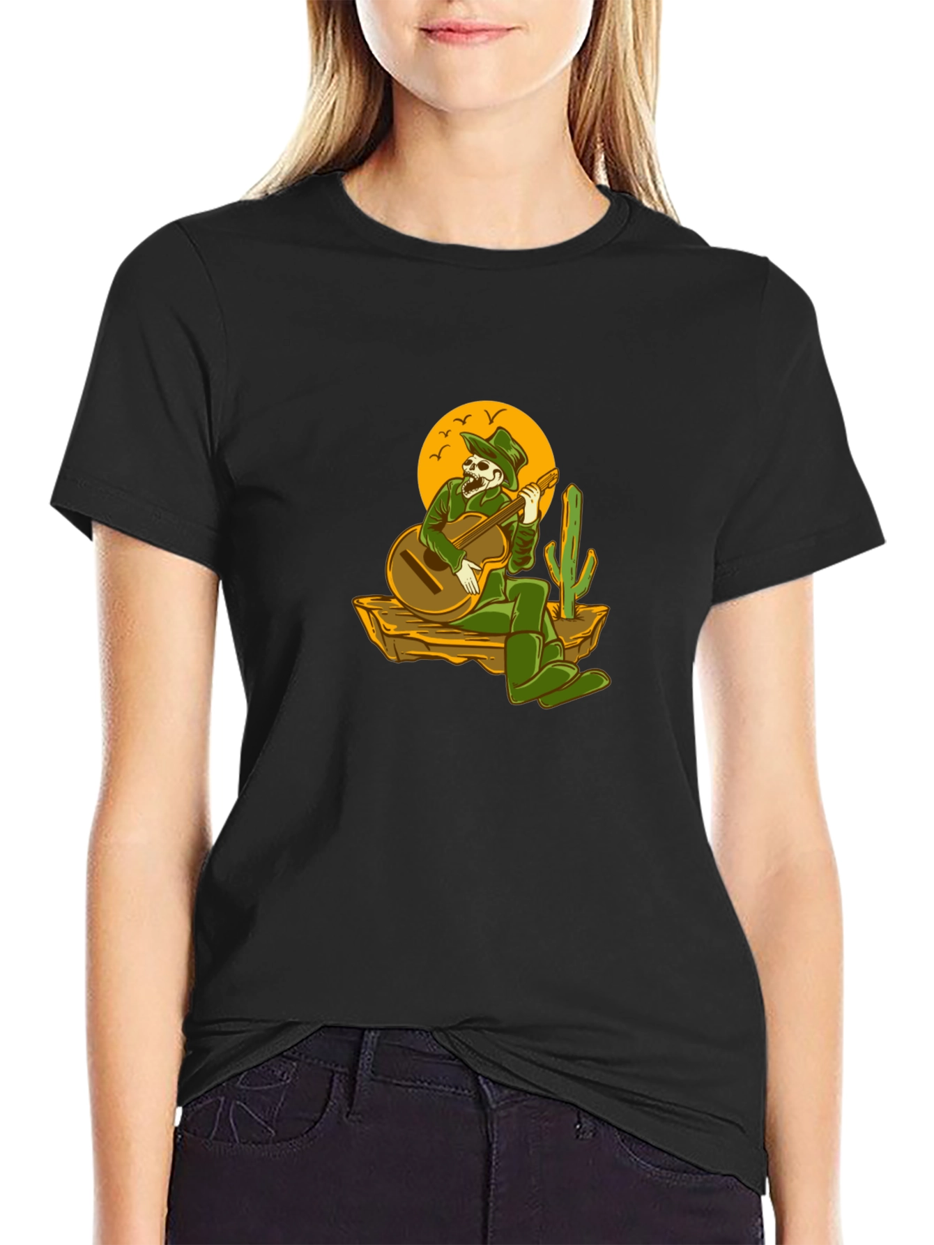 Skeleton Cowboy Guitar T-Shirt