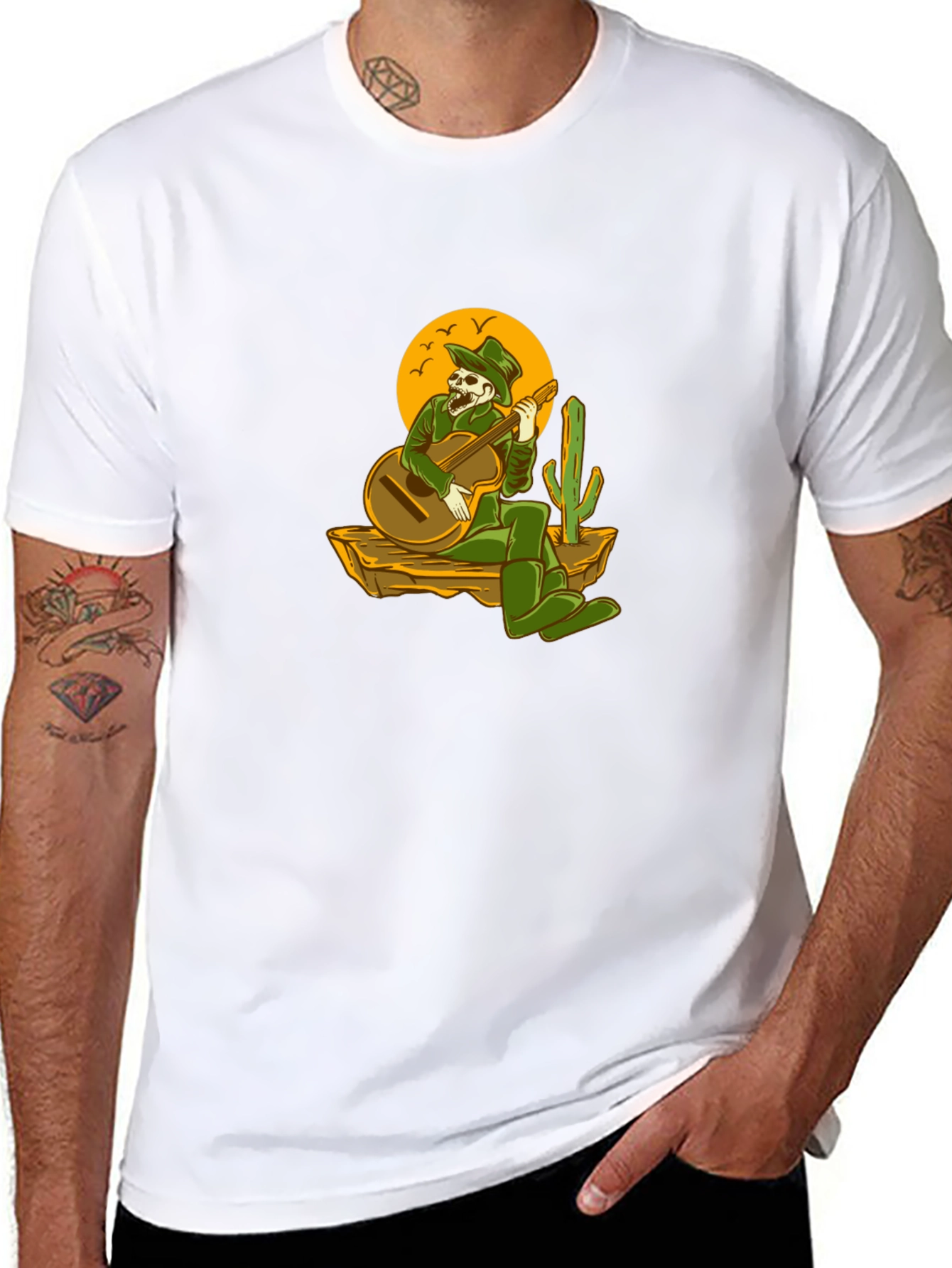Skeleton Cowboy Guitar T-Shirt