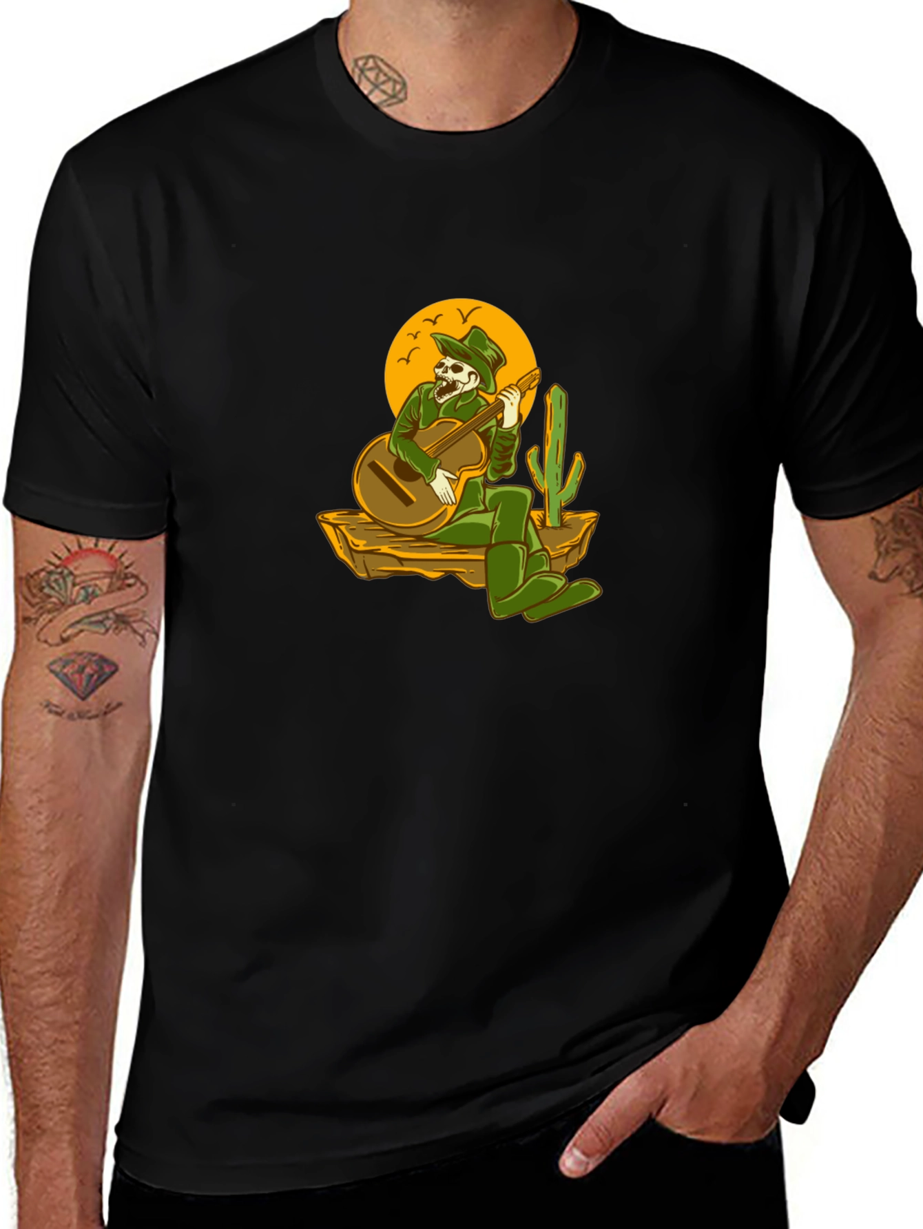 Skeleton Cowboy Guitar T-Shirt