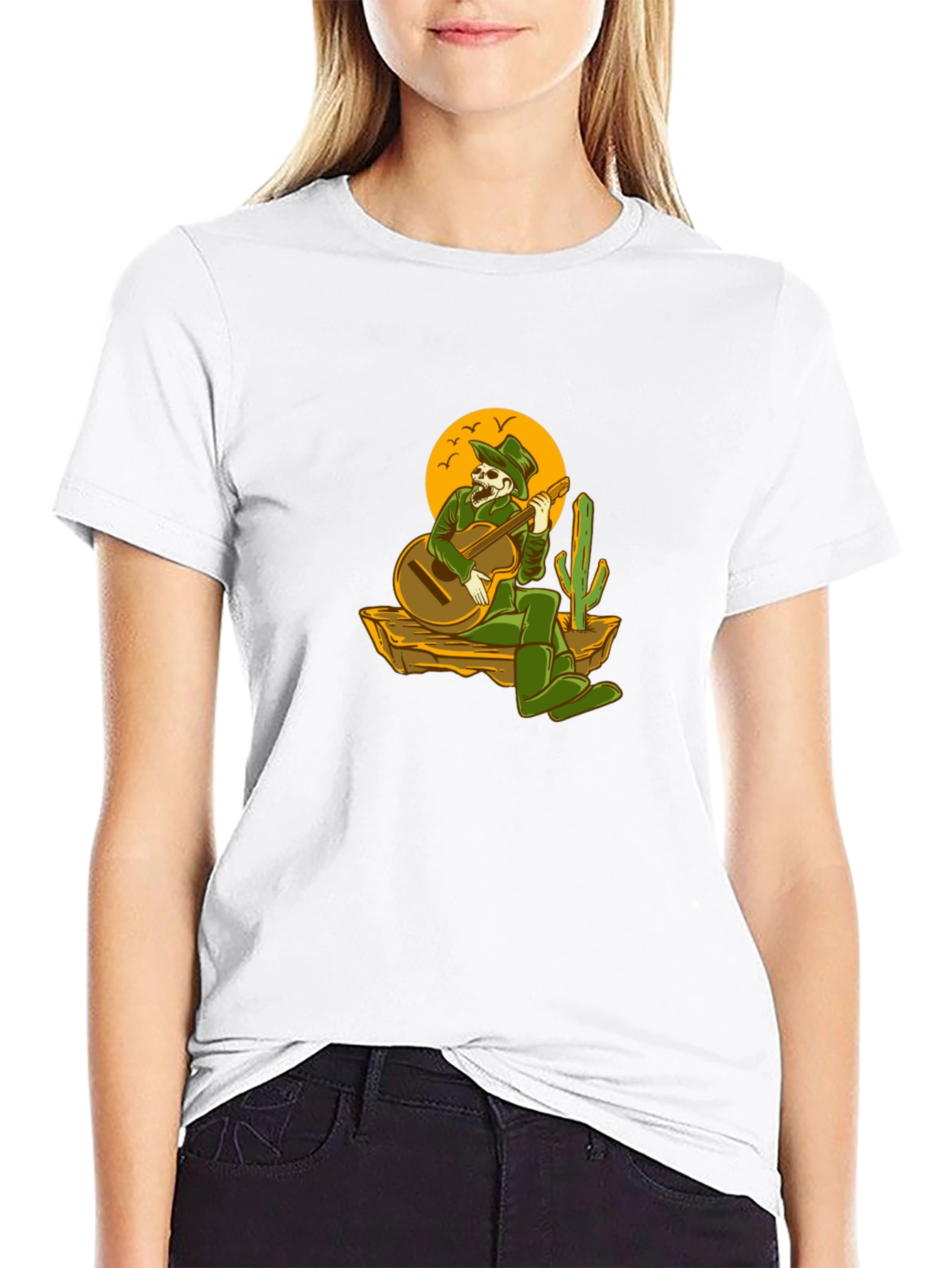 Skeleton Cowboy Guitar T-Shirt