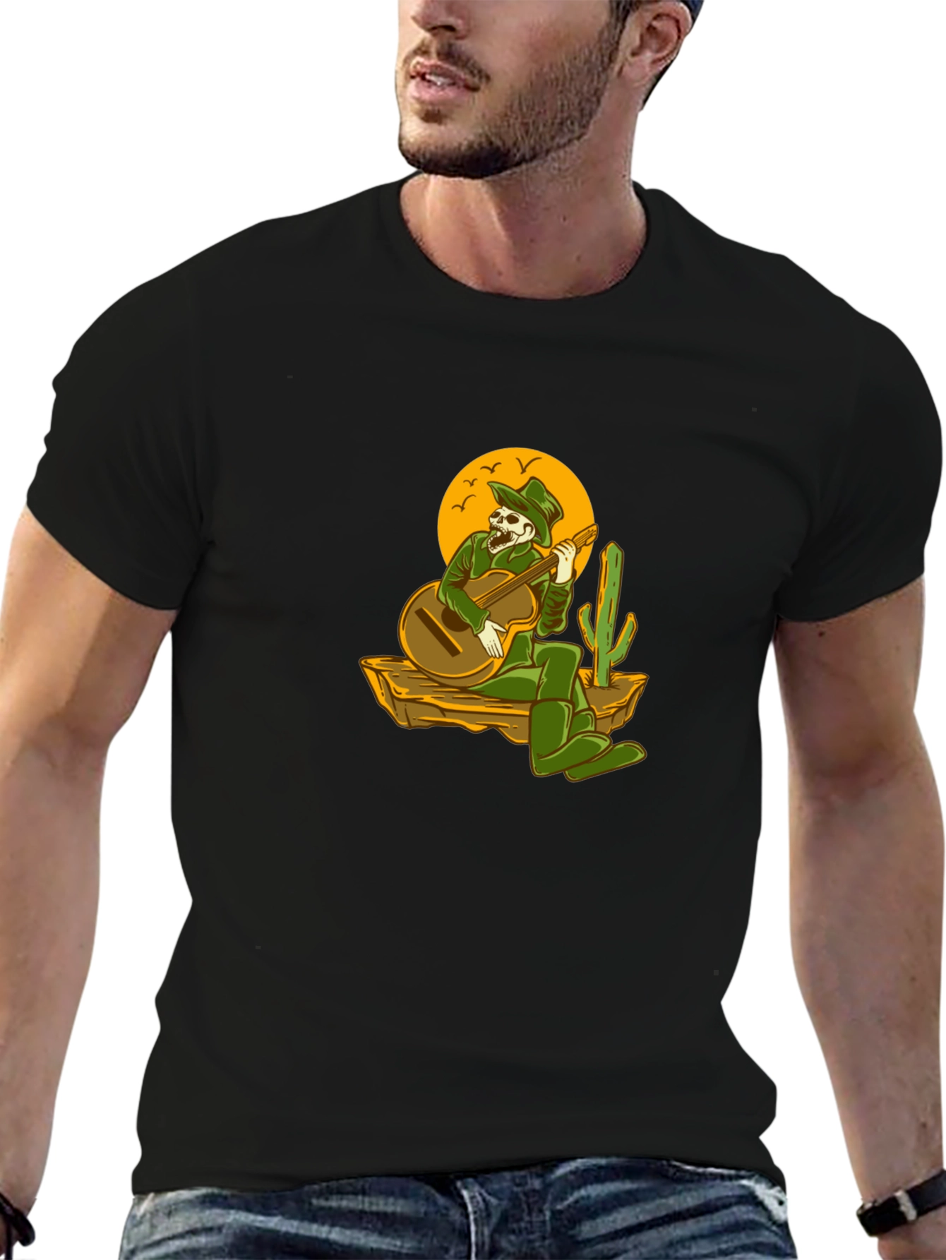 Skeleton Cowboy Guitar T-Shirt