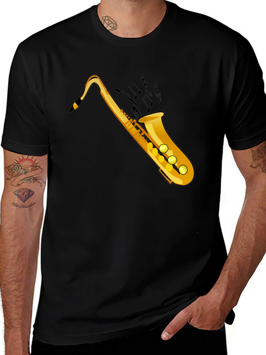 Cool Saxophone Graphic Tee - Black