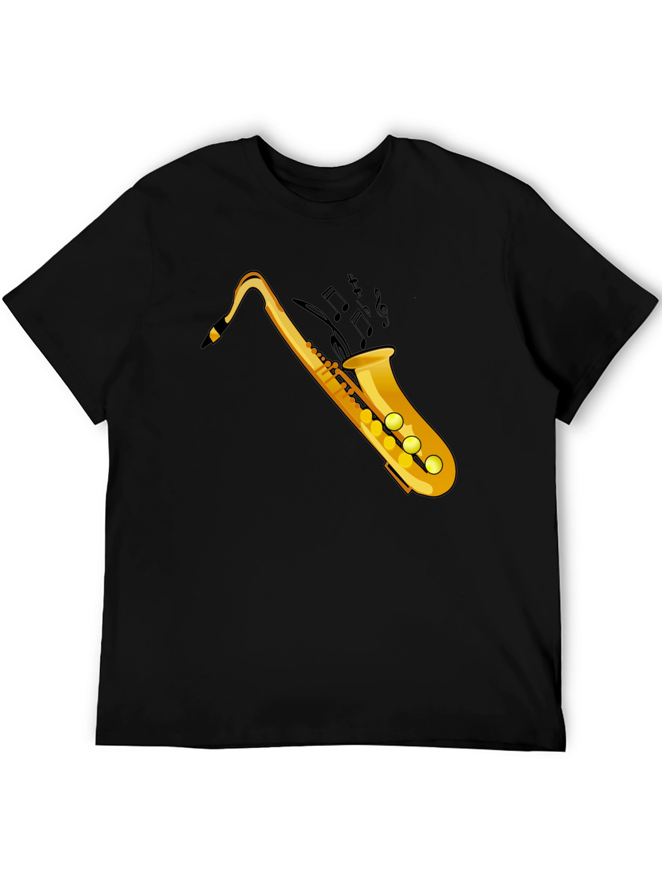 Cool Saxophone Graphic Tee - Black