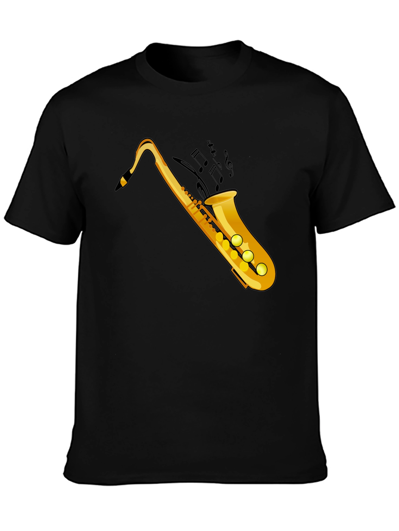 Cool Saxophone Graphic Tee - Black