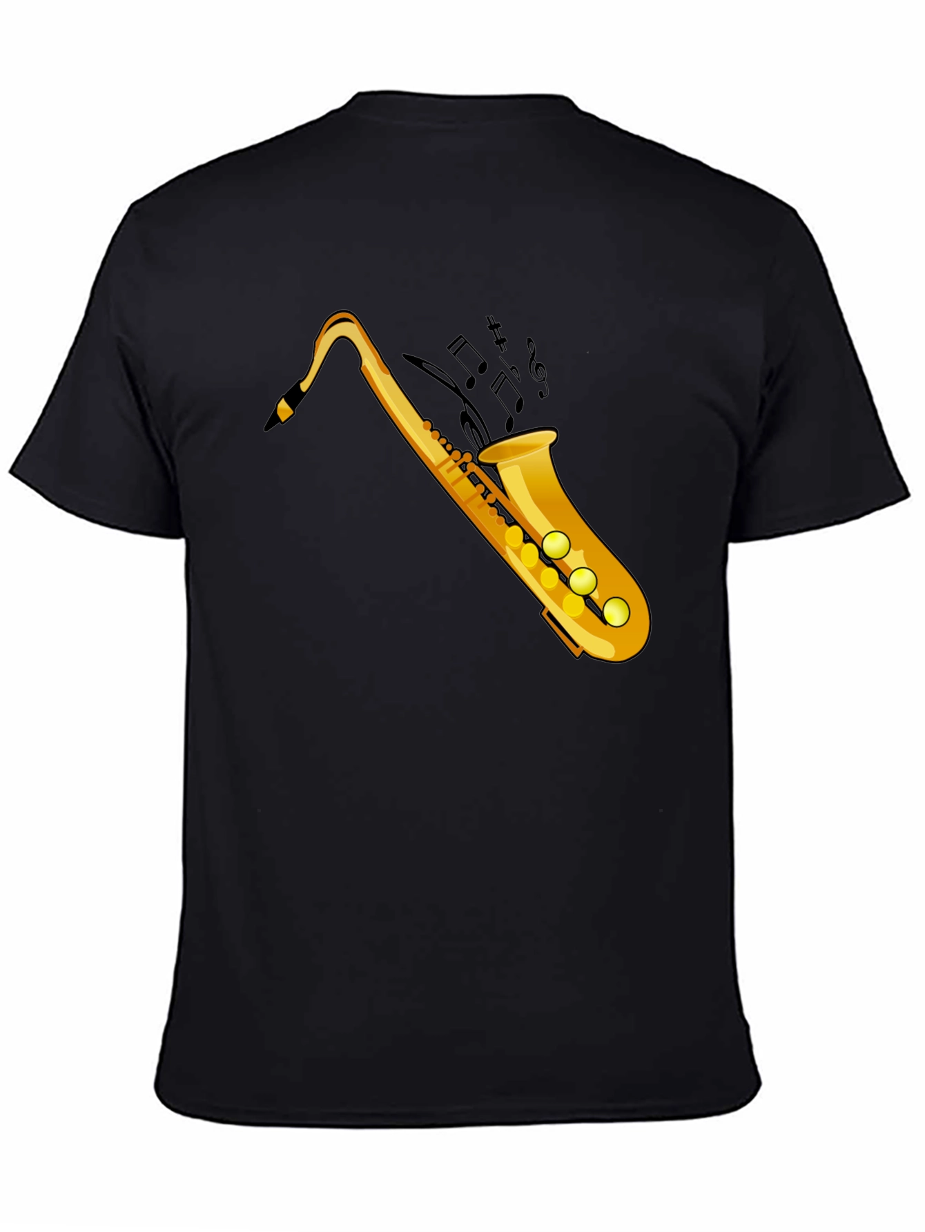 Cool Saxophone Graphic Tee - Black