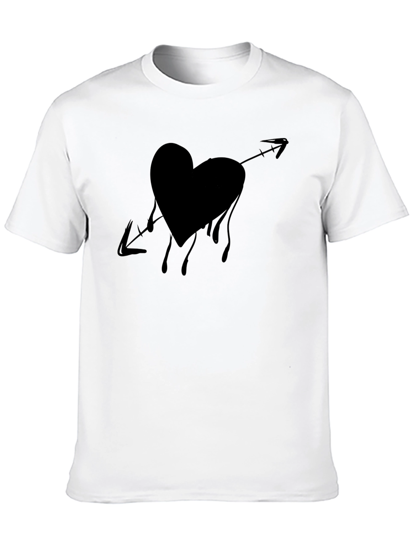 Bleeding Heart Arrow Graphic Tee - Casual Black T-Shirt