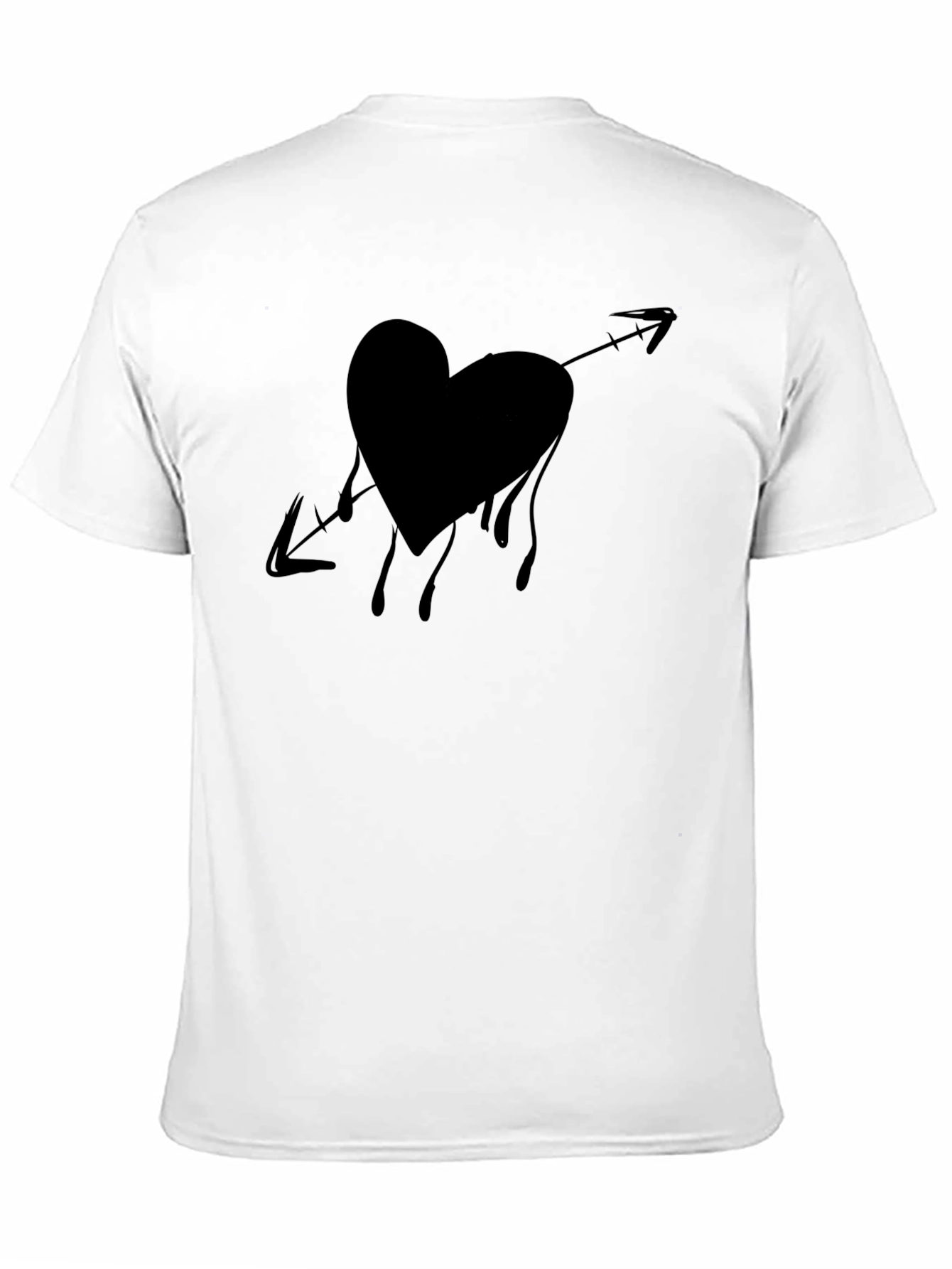 Bleeding Heart Arrow Graphic Tee - Casual Black T-Shirt