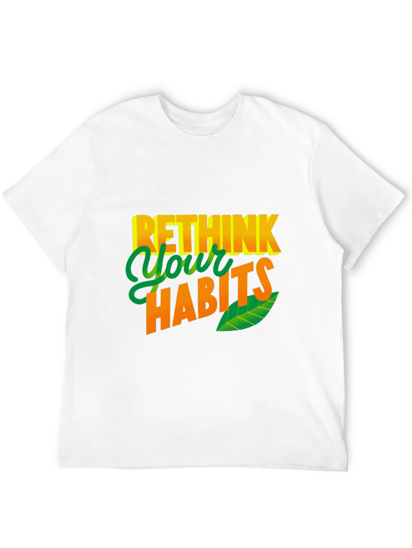 Rethink Your Habits Graphic Tee - Casual Black T-Shirt