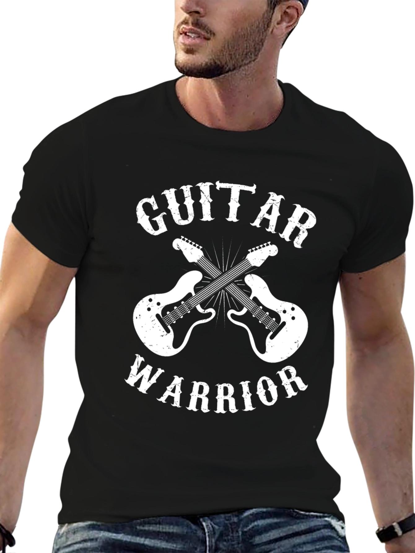 Guitar Warrior Graphic Tee - Rock Music T-Shirt