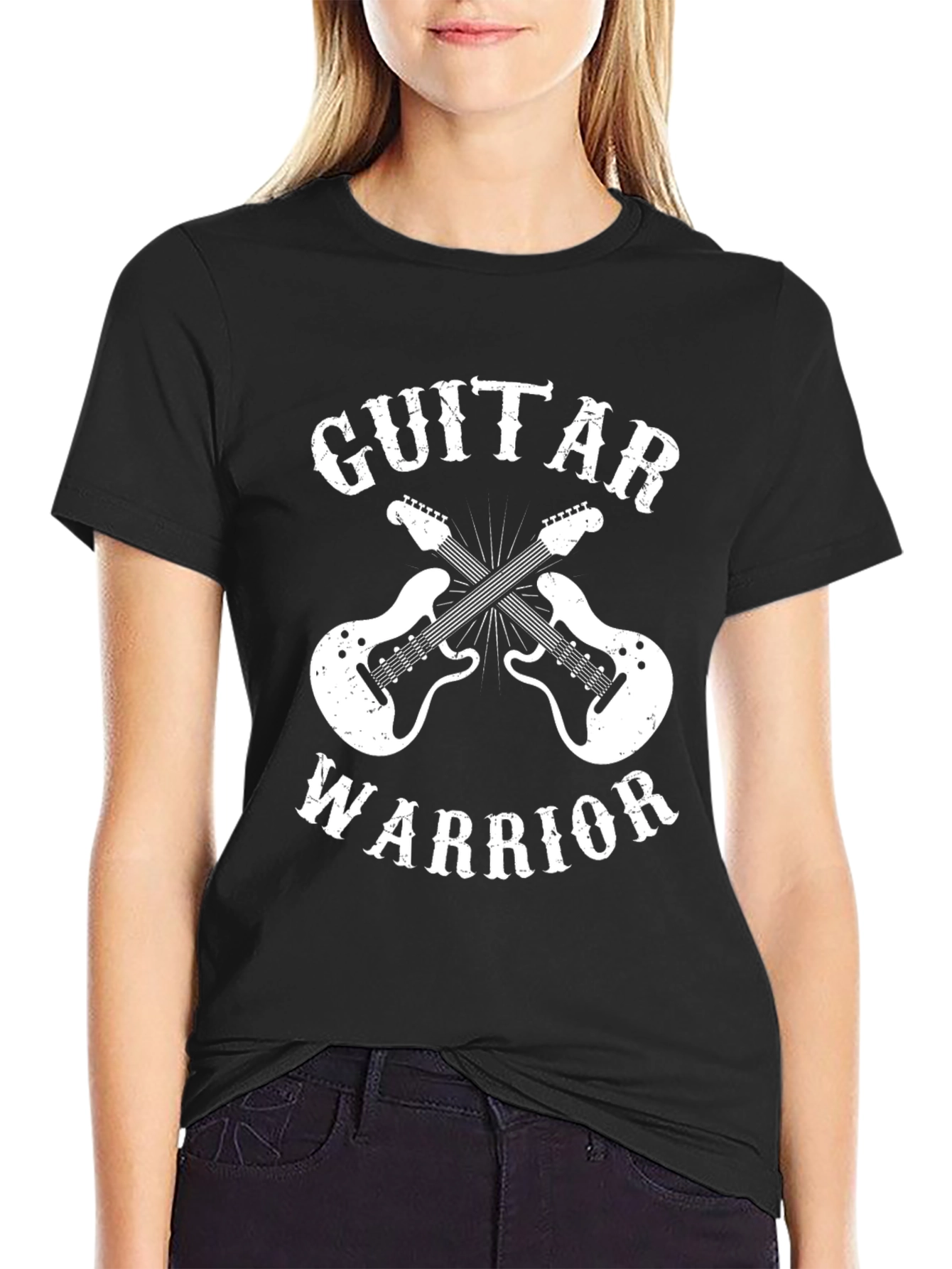 Guitar Warrior Graphic Tee - Rock Music T-Shirt
