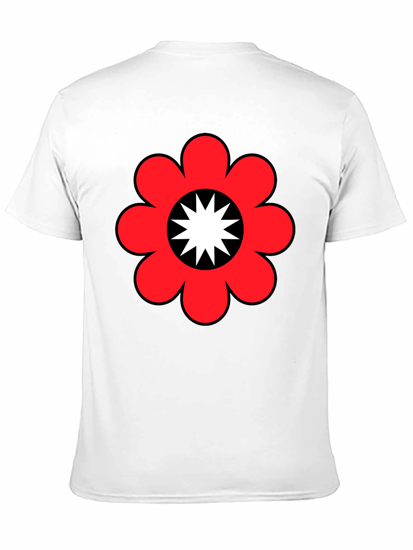 Retro Flower Power Graphic Tee - Black