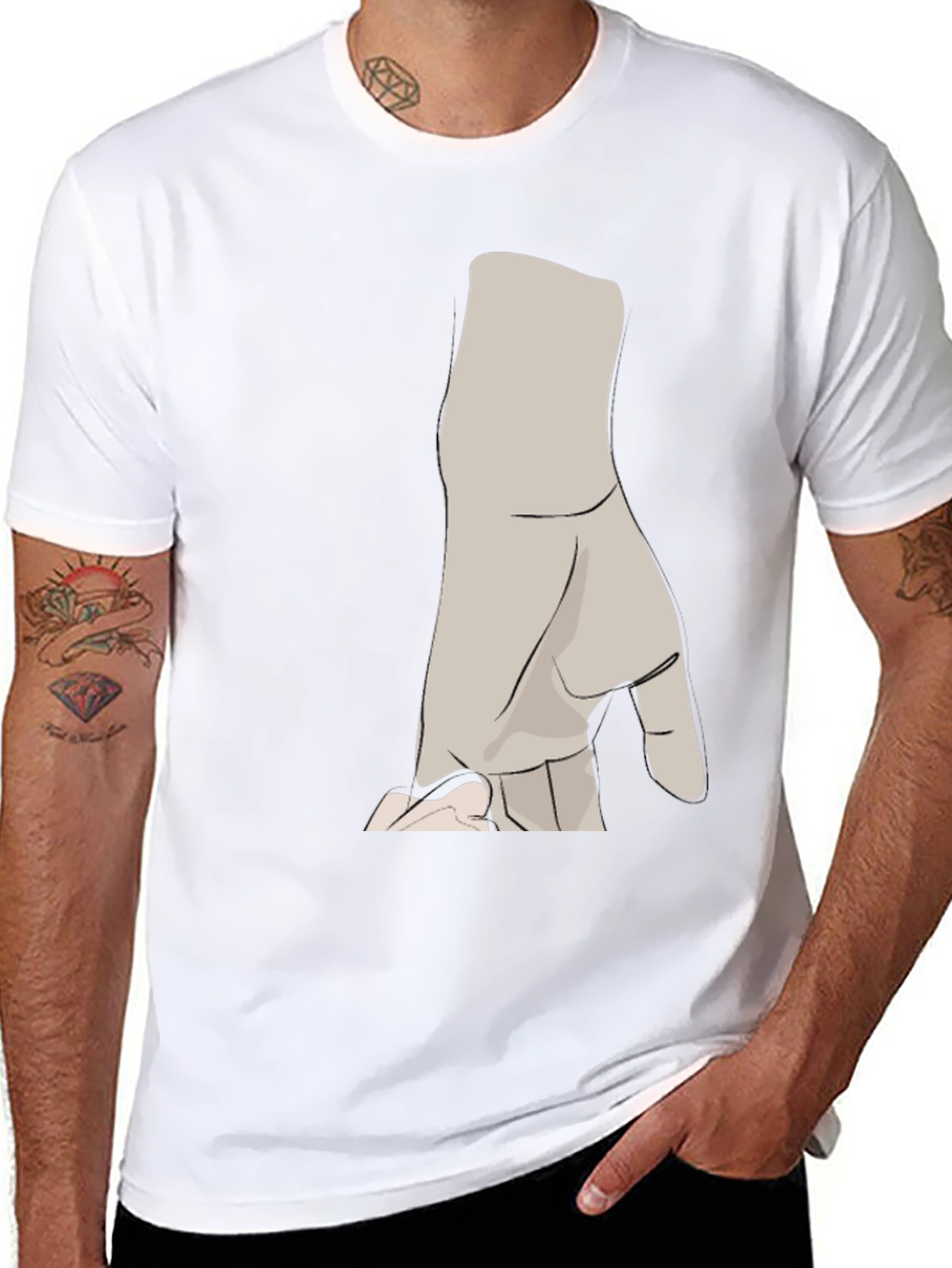 Modern Hand Graphic Black T-Shirt