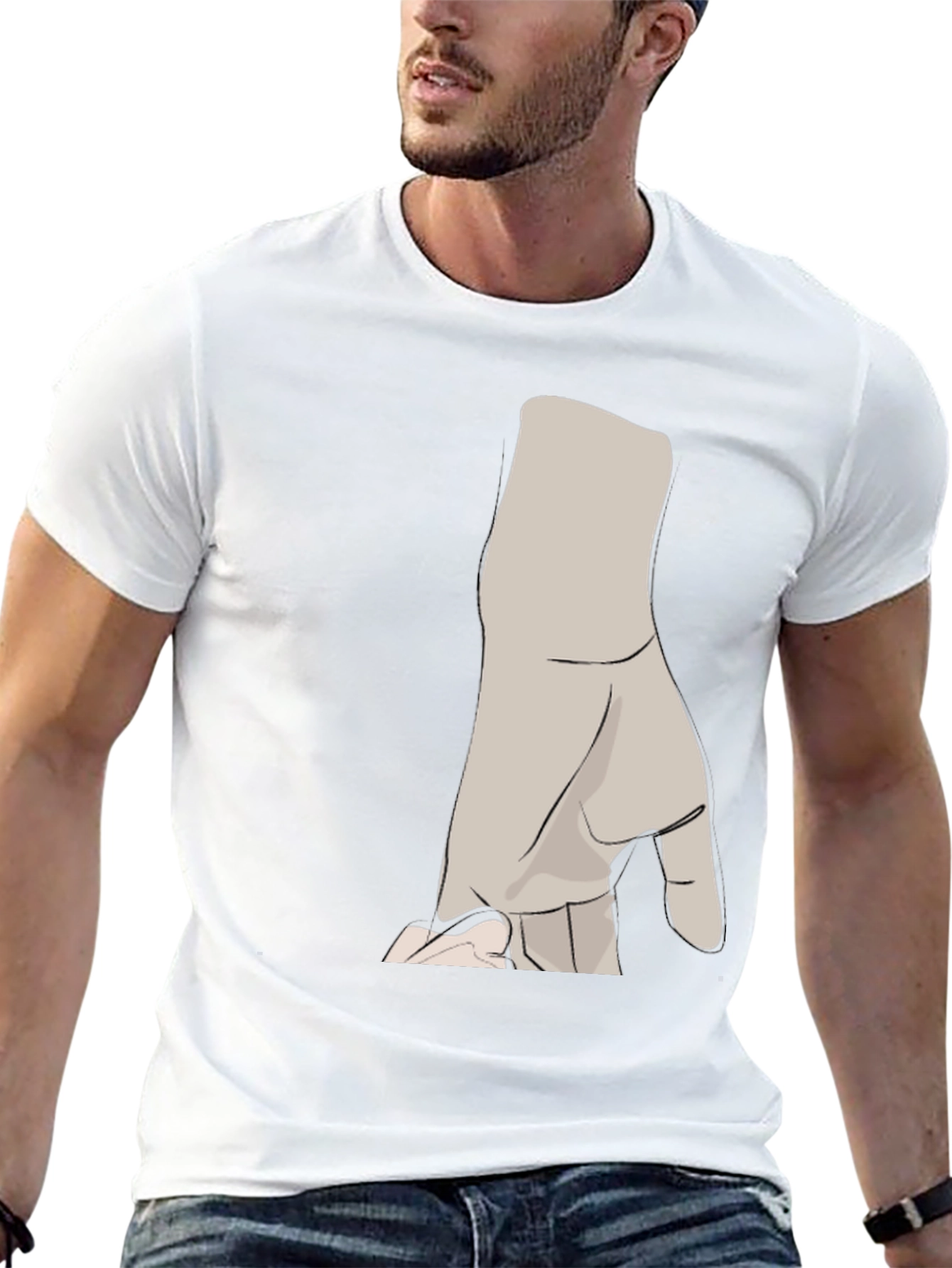 Modern Hand Graphic Black T-Shirt