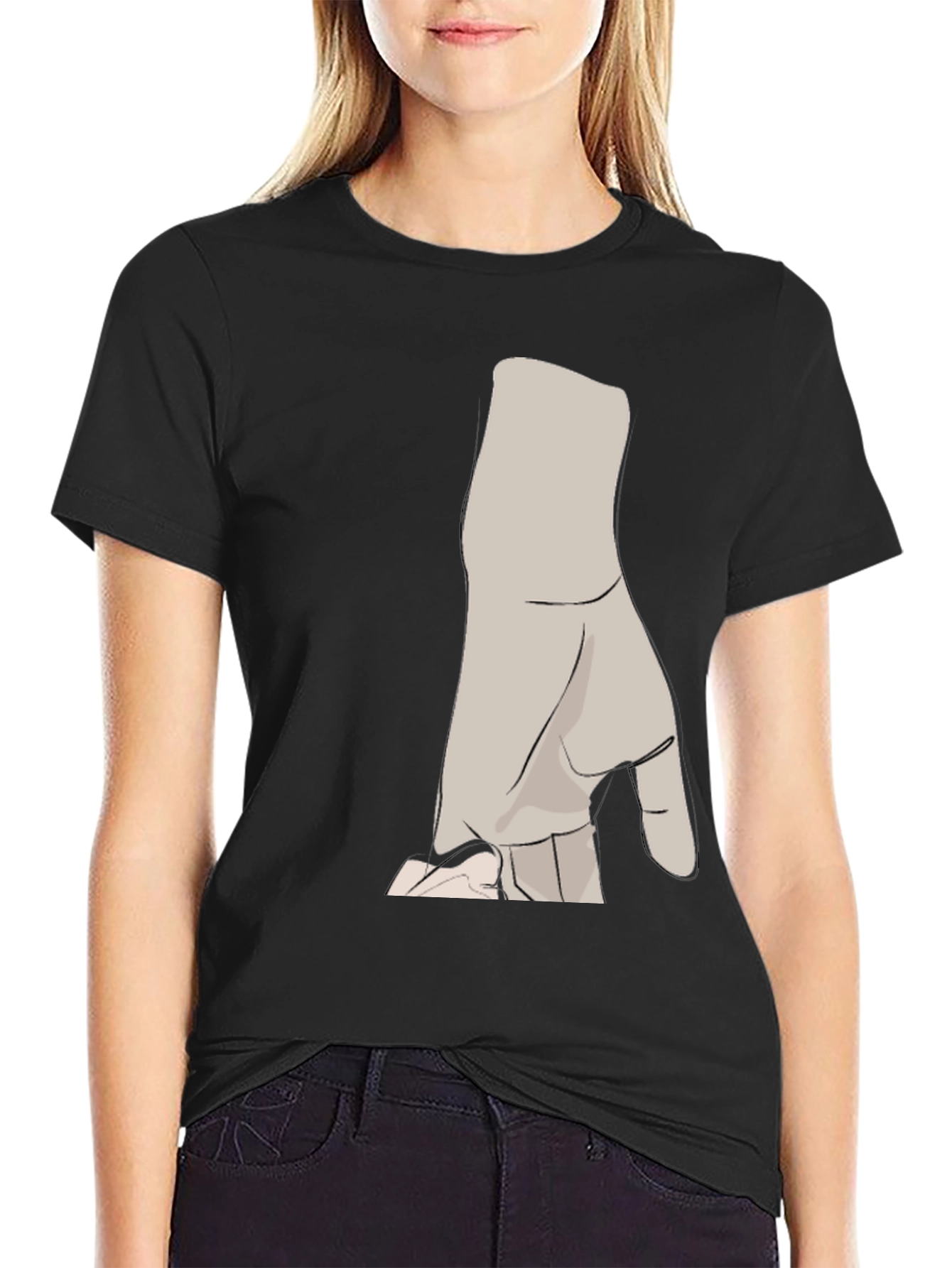 Modern Hand Graphic Black T-Shirt